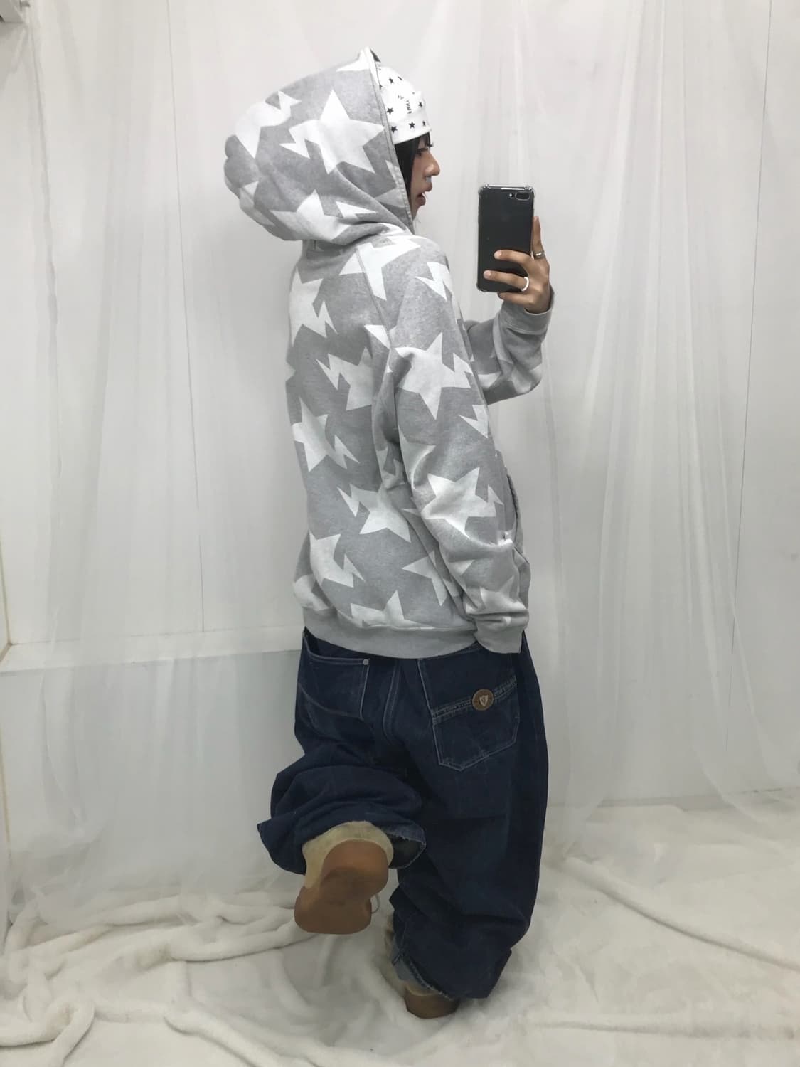 베이프 스타패턴 투웨이 후드집업 ( 레ㅔㅔㅔ어 ) 상품이미지4