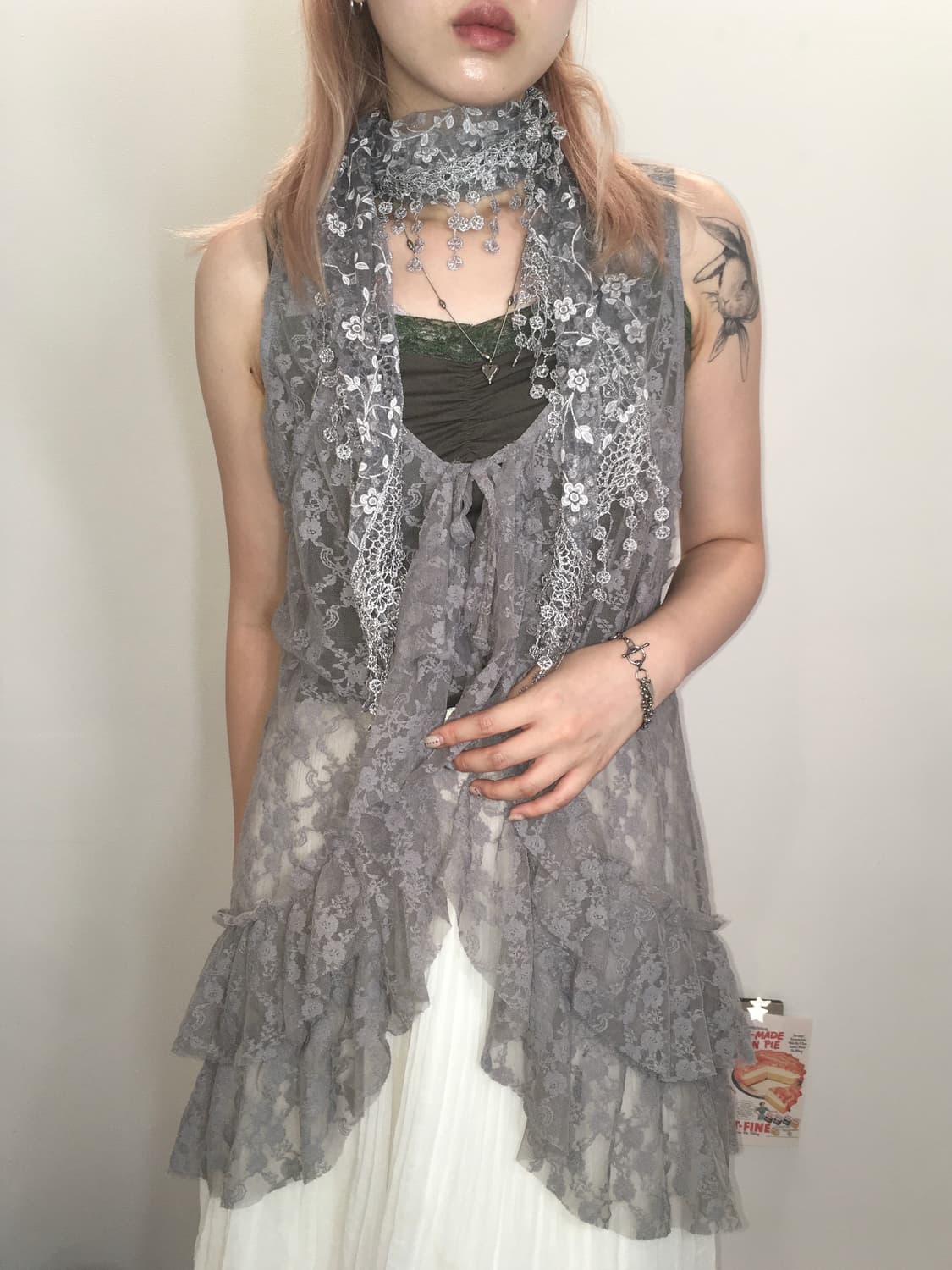 Set) jpn vintage soragrey frill cd+muffl 상품이미지2