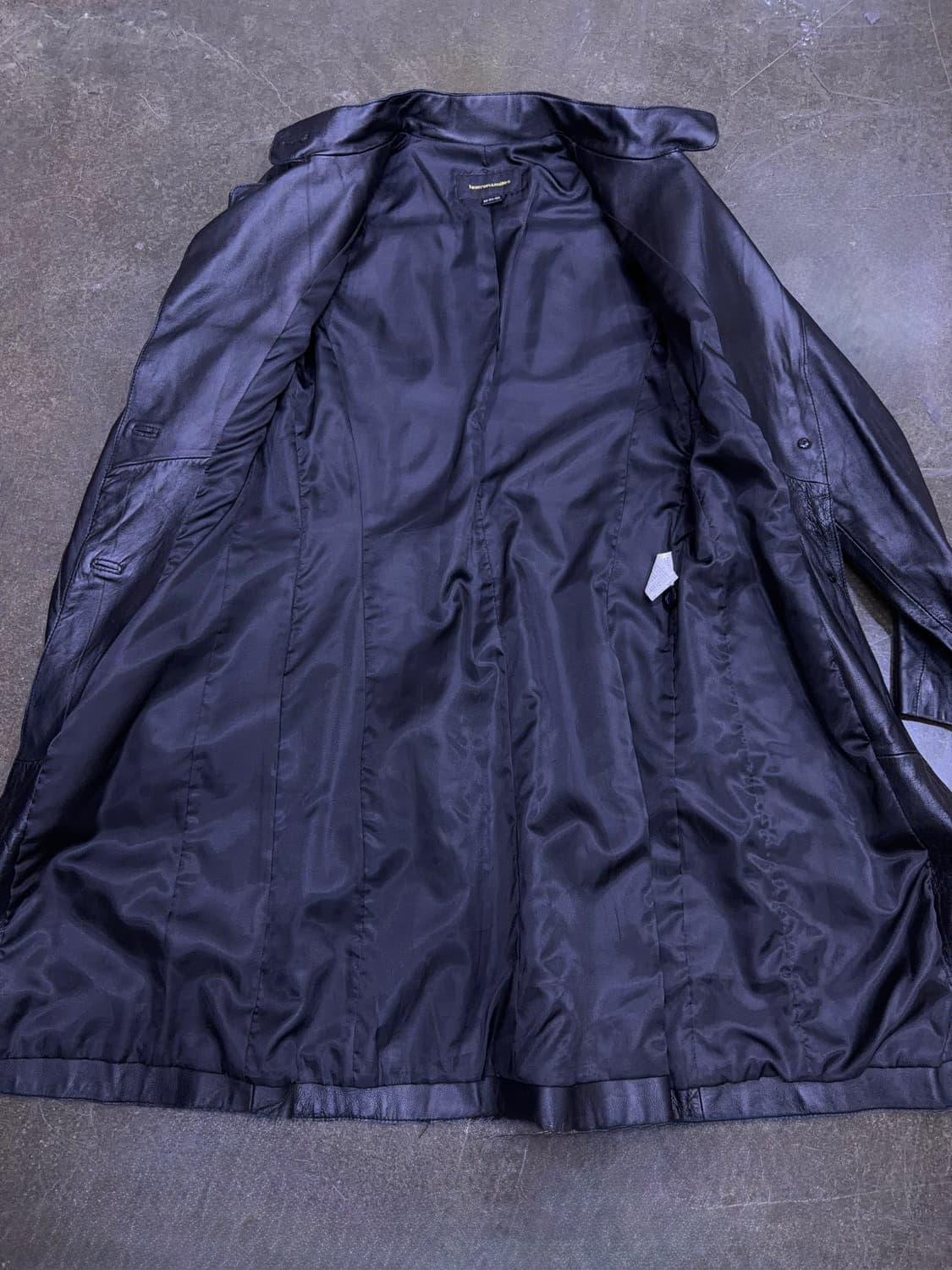 로렌마일스 양가죽 레더 롱코트 자켓 블랙 88 상품이미지8