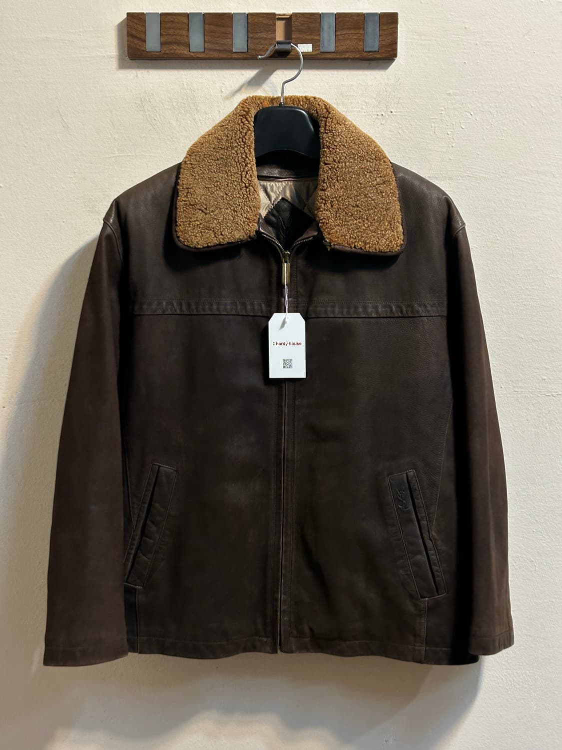 입생로랑 빈티지 양가죽 시어링 카라 레더 자켓 상품이미지1