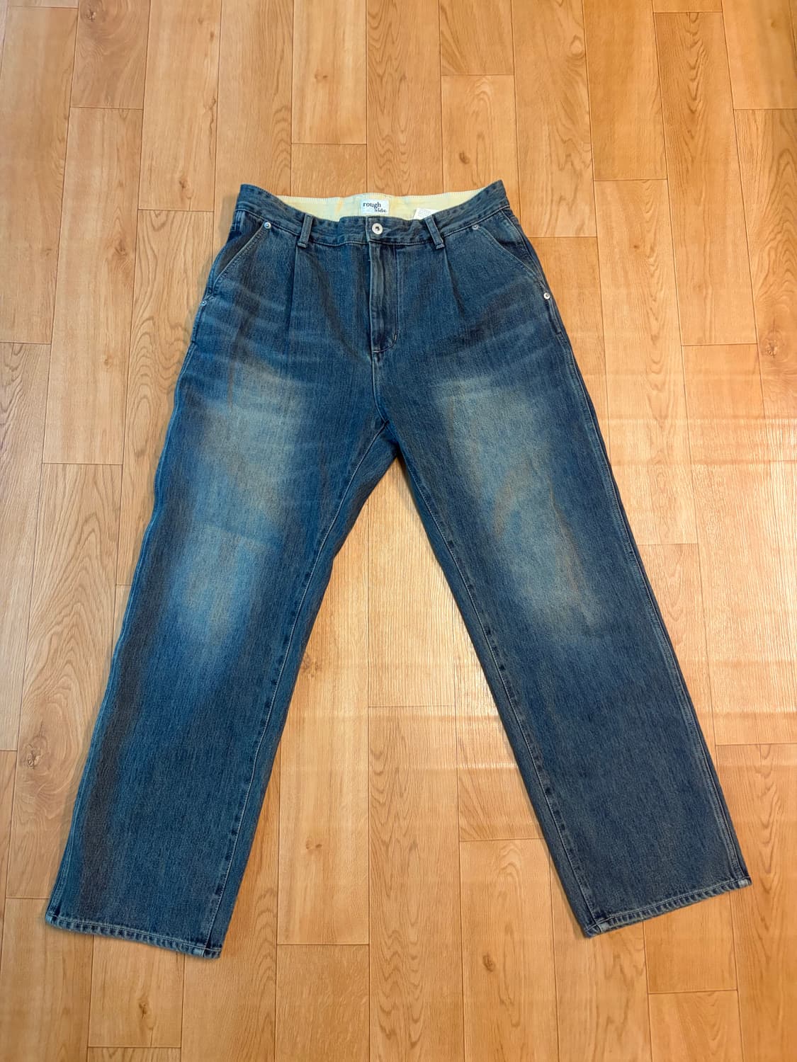 (2)러프사이드 드레이프 데님 미디엄블루 상품이미지1