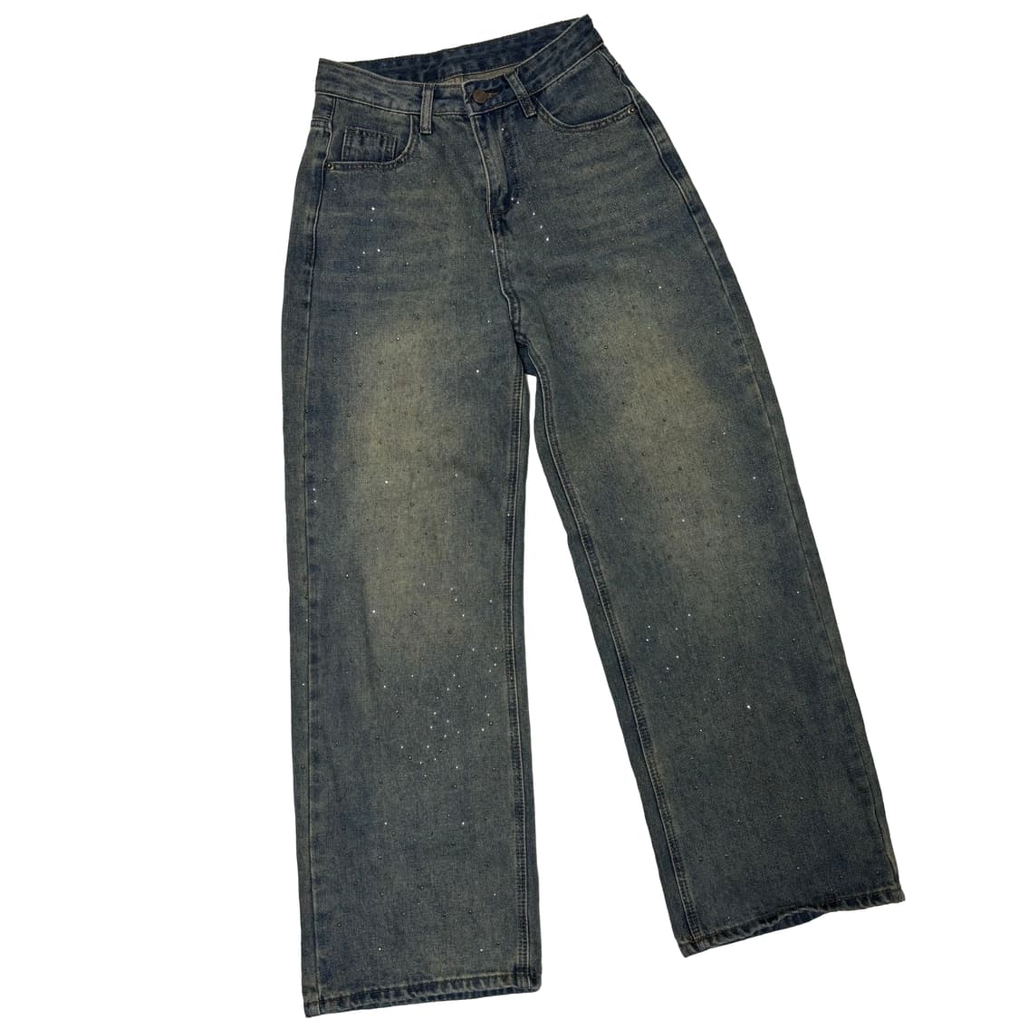 큐빅 스터드 와이드 빈티지 데님 상품이미지1