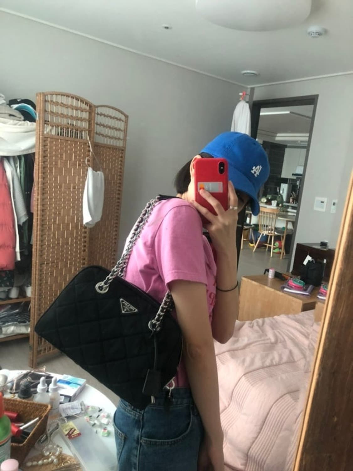 프라다 퀼팅백 체인백 볼링백 퀼팅 숄더백 1bb072 상품이미지10