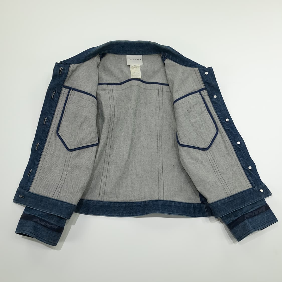 CN829W M CELINE 올드 셀린느 데님 트리밍 자켓 상품이미지5