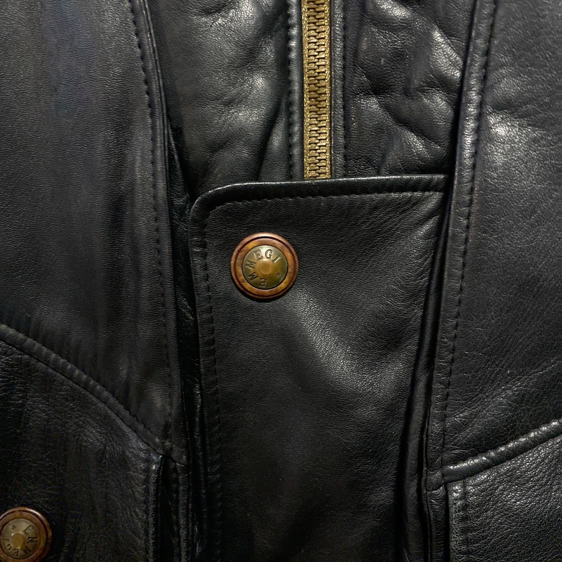 90~00s 빈티지 하이넥 바이커 레더 베스트 상품이미지2