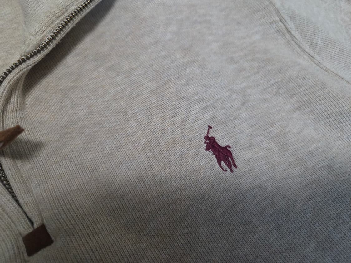 폴로 랄프로렌 코튼 오트밀 하프 집업 스웨터  상품이미지5