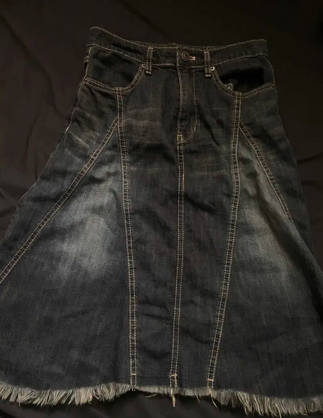 폴리수엠 데님 스커트 washed denim midi skirt 상품이미지2