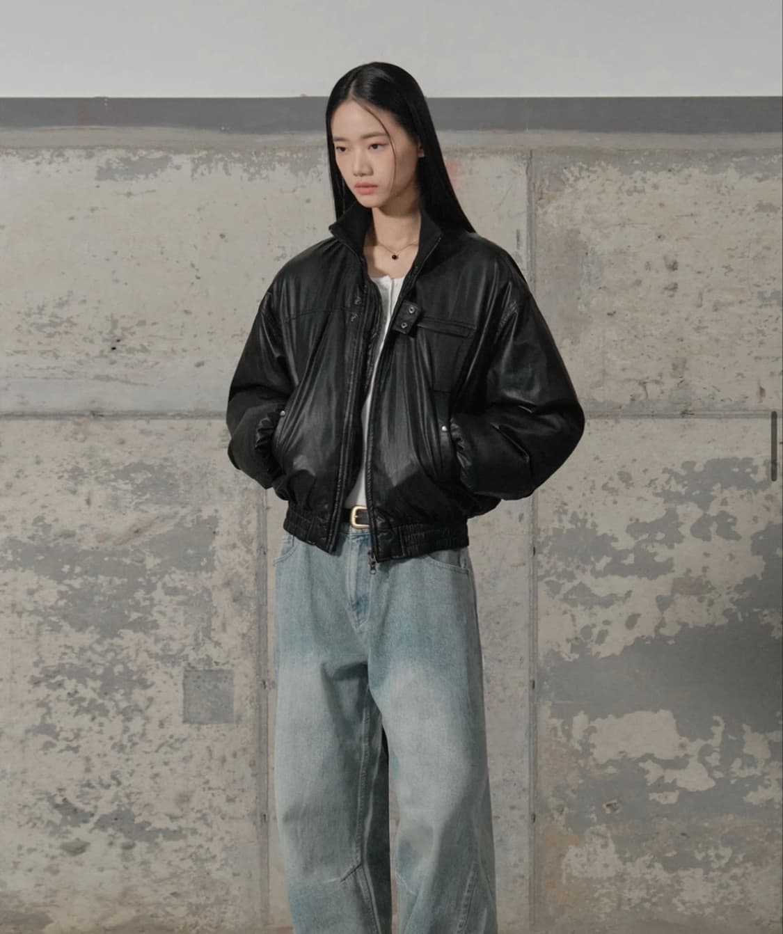 세컨모놀로그 레더 패딩 상품이미지3