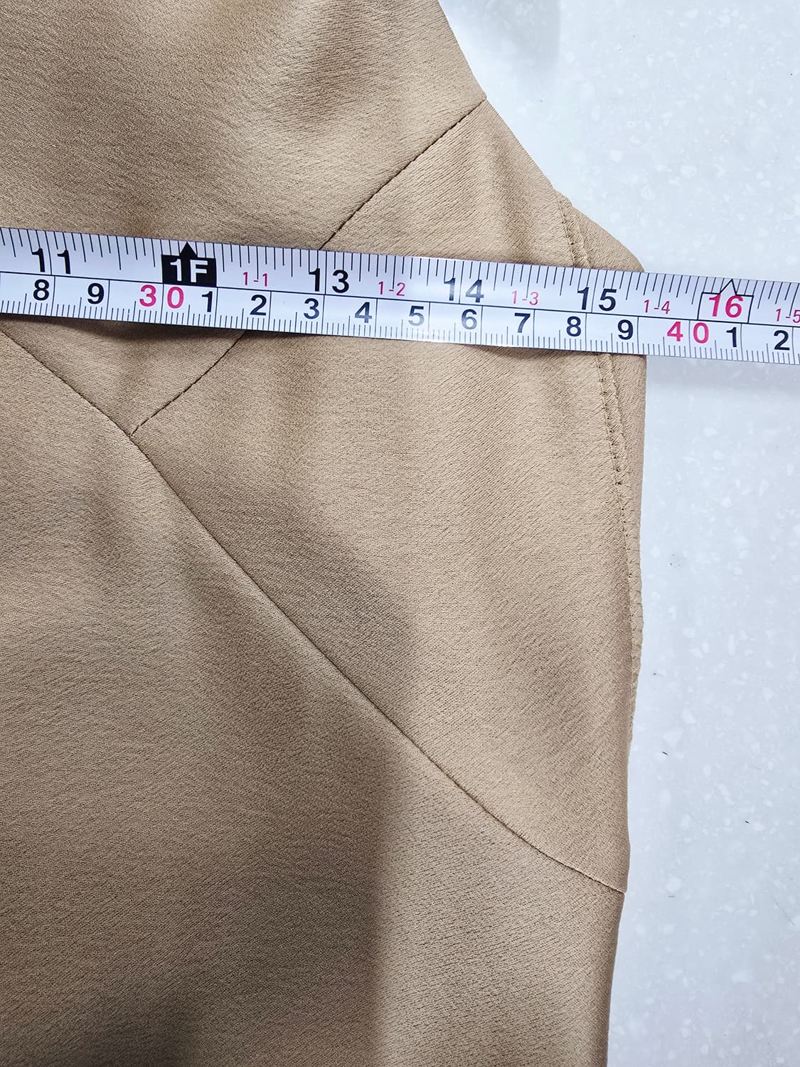 마인 베이지 끈 원피스 새틴 드레스 상품이미지7