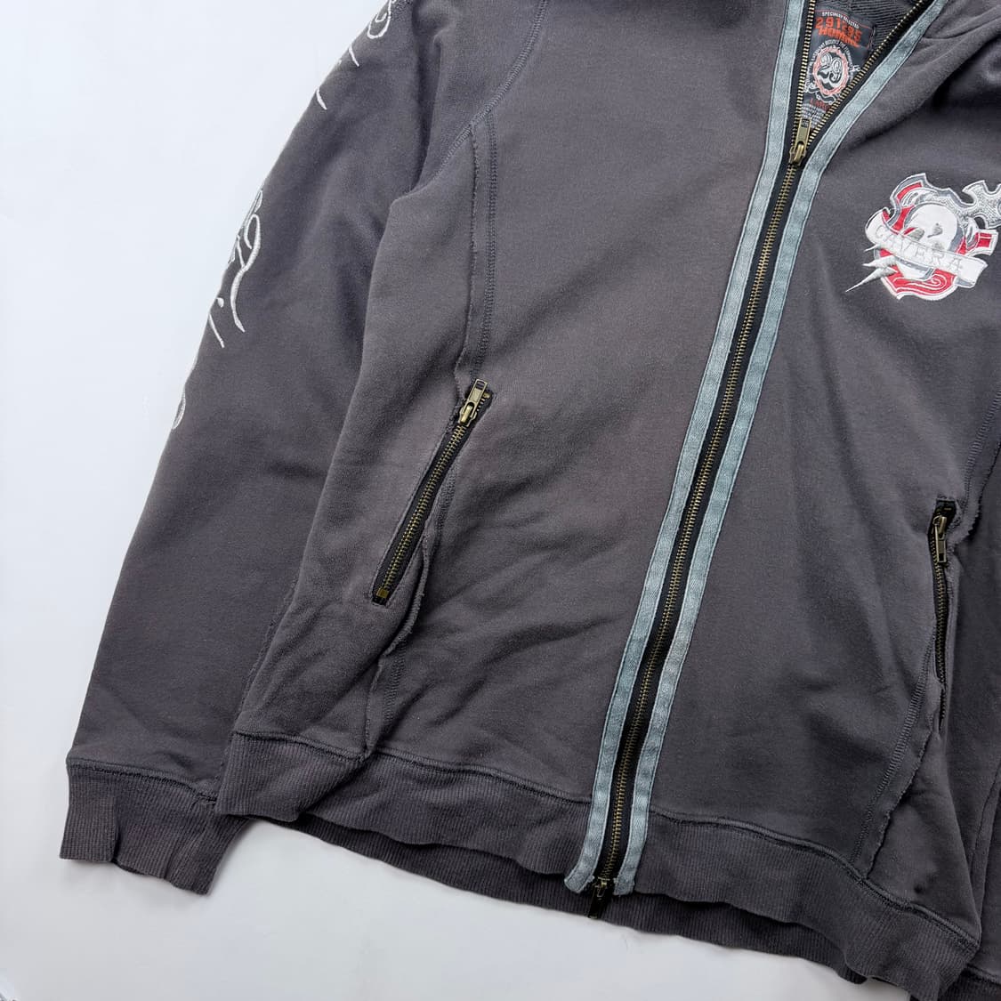 291295=homme 스컬 자수 후드집업 상품이미지3