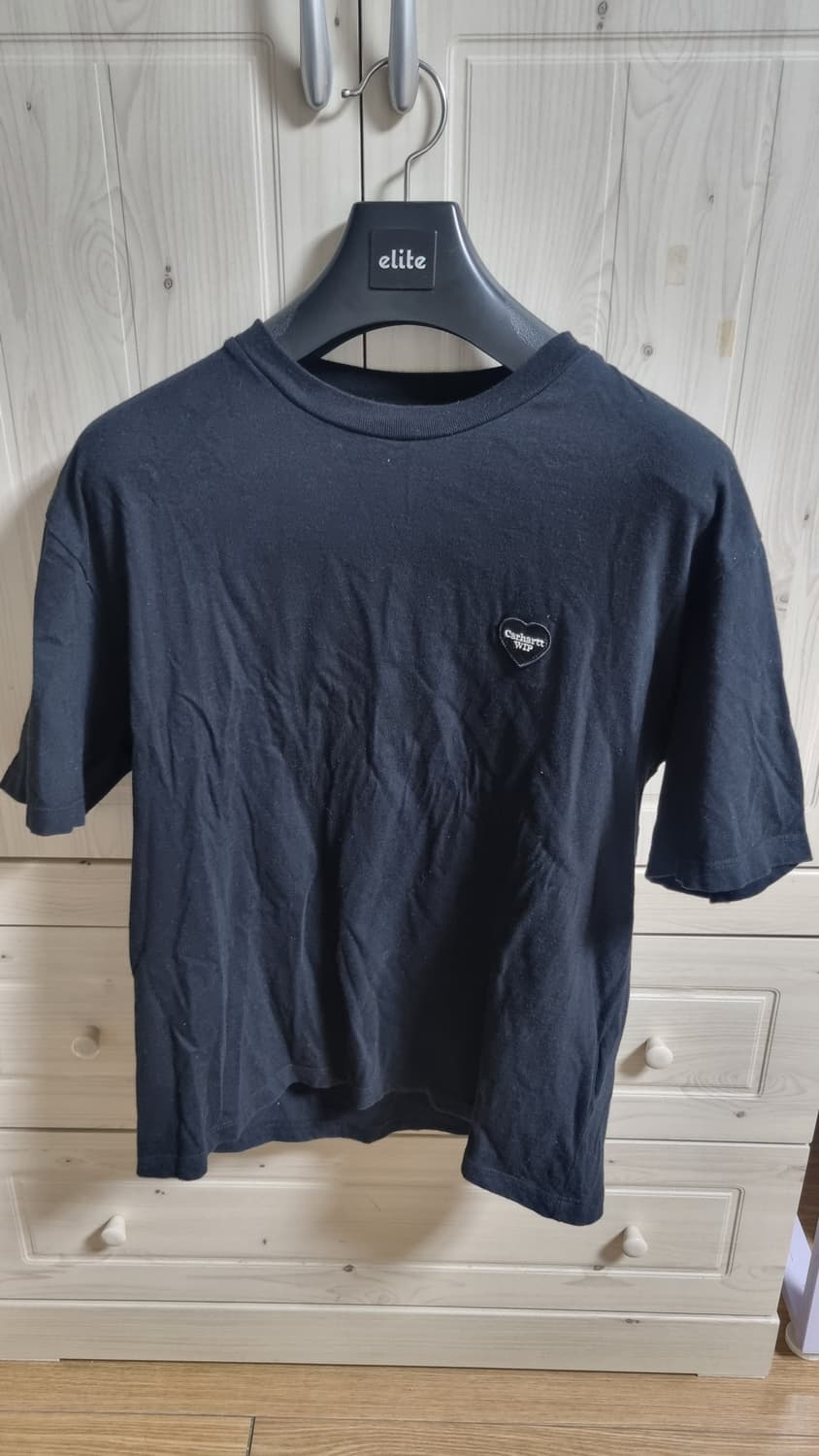 (W) 칼하트 WIP 하트 2 하트 티셔츠 블랙 상품이미지3