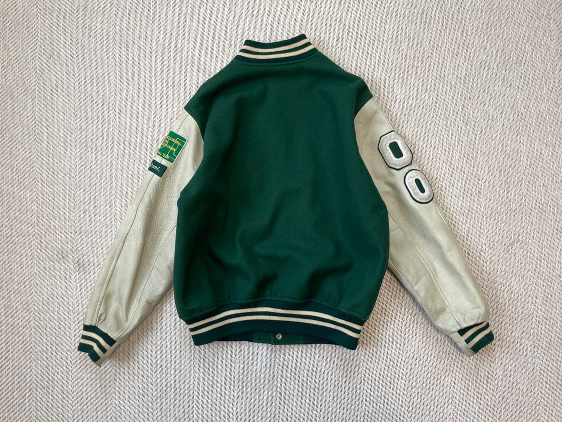 빈티지 아이비 울 멜톤 레더 슬리브 바시티 자켓 J03771 상품이미지6