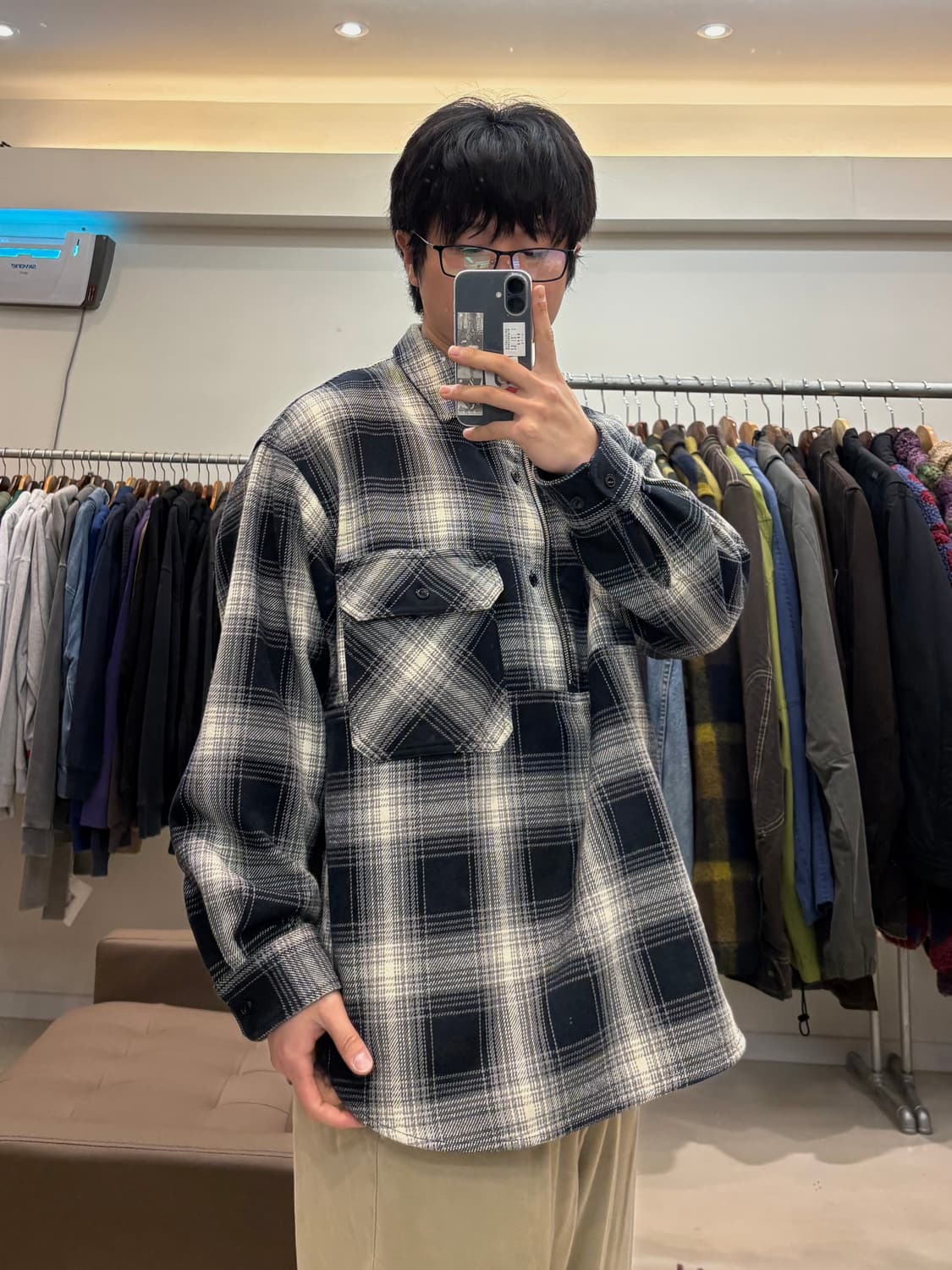 23FW 프릭스스토어 레드카멜 반집업 셔츠 상품이미지7