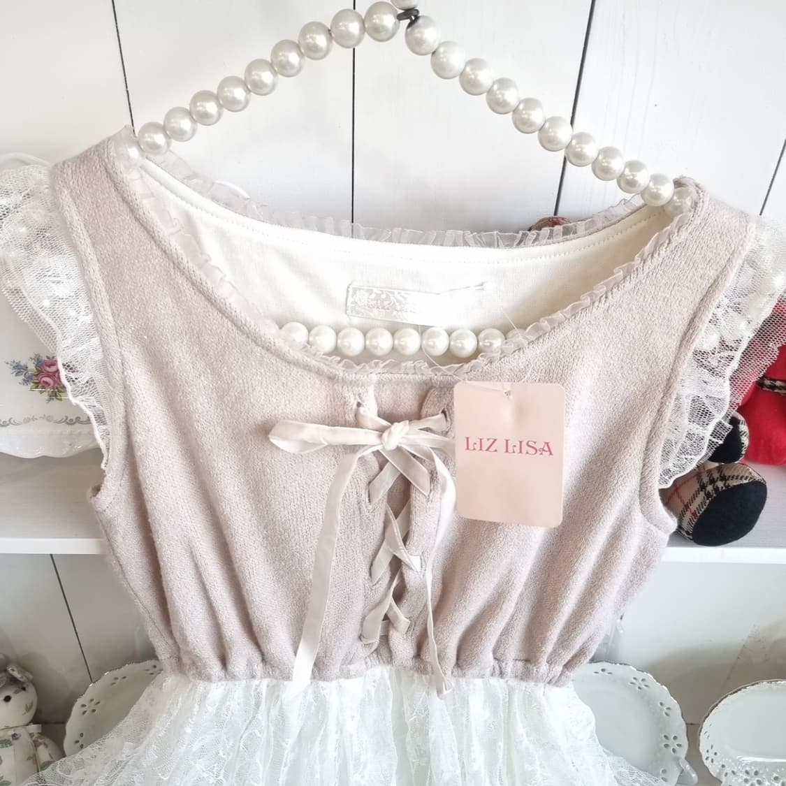 리즈리사 레이스 코르셋 리본 원피스 상품이미지3