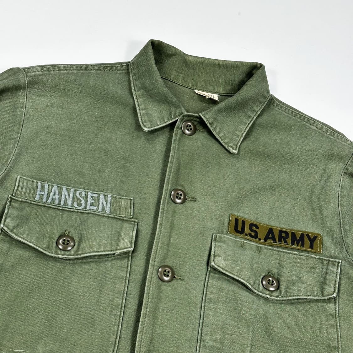 미군 80s 오리지널 US ARMY 카키 유틸리티 셔츠 (M) 상품이미지4