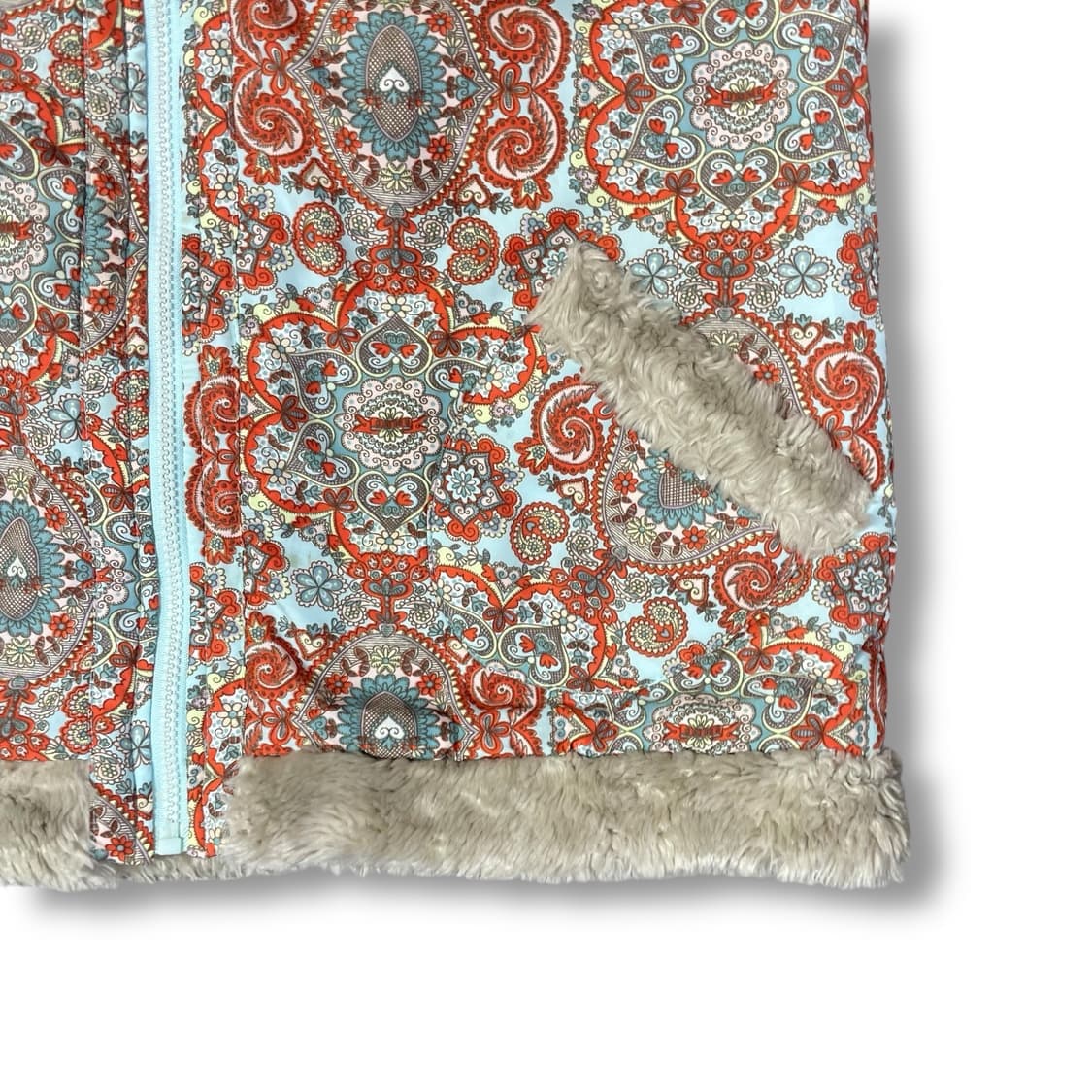 빈티지 페이즐리 퍼 트리밍 패딩조끼 상품이미지4