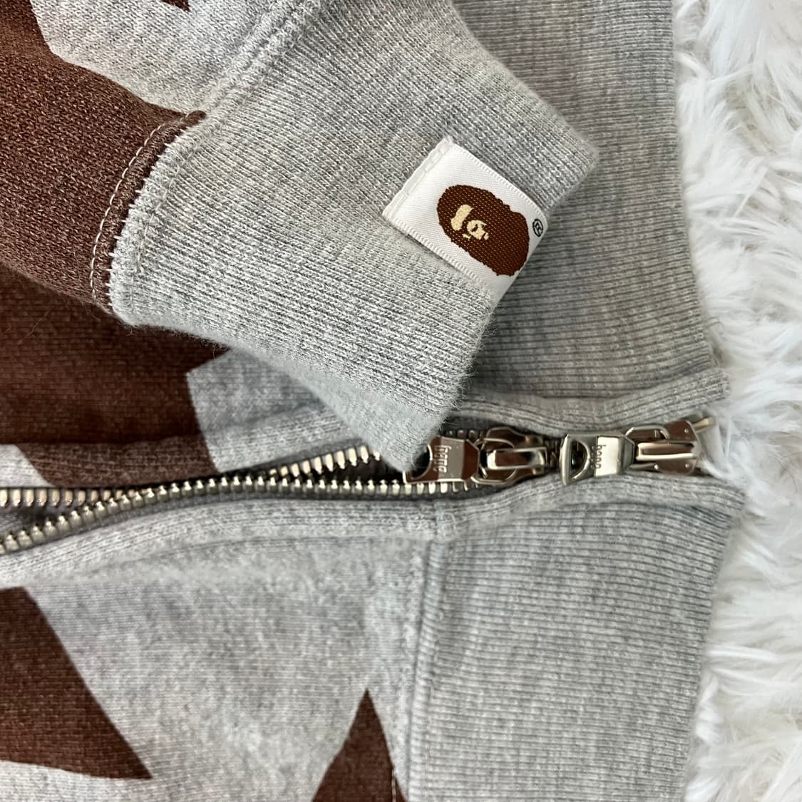 베이프 그레이 브라운 스타 후드 y2k 스트릿 갸루 펑키 일본빈티 상품이미지7