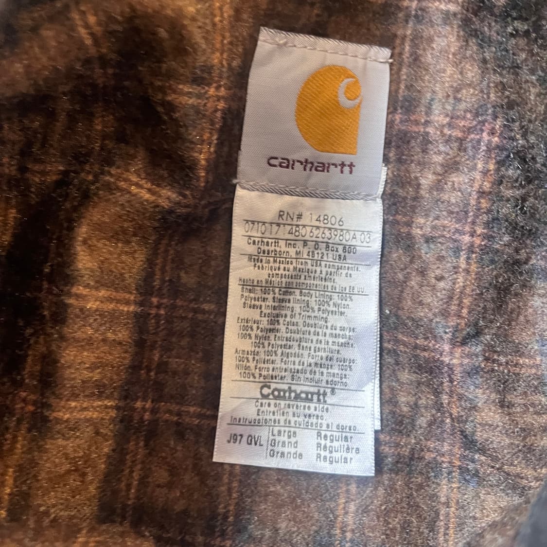 L 칼하트 J97 디트로이트 자켓/W2645 상품이미지5