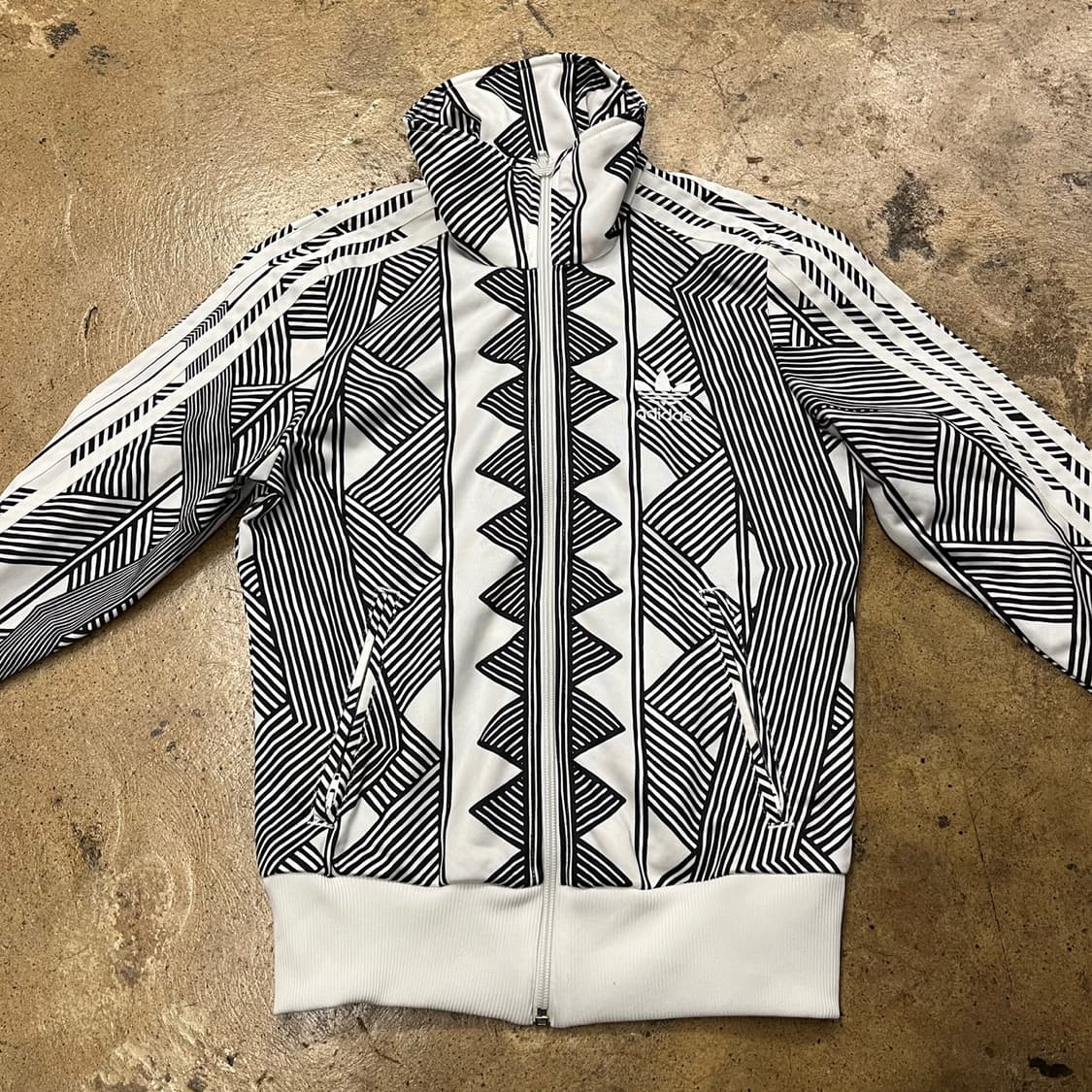 [정품/85] 아디다스 블랙 화이트 패턴 져지 트랙탑 b8 상품이미지3