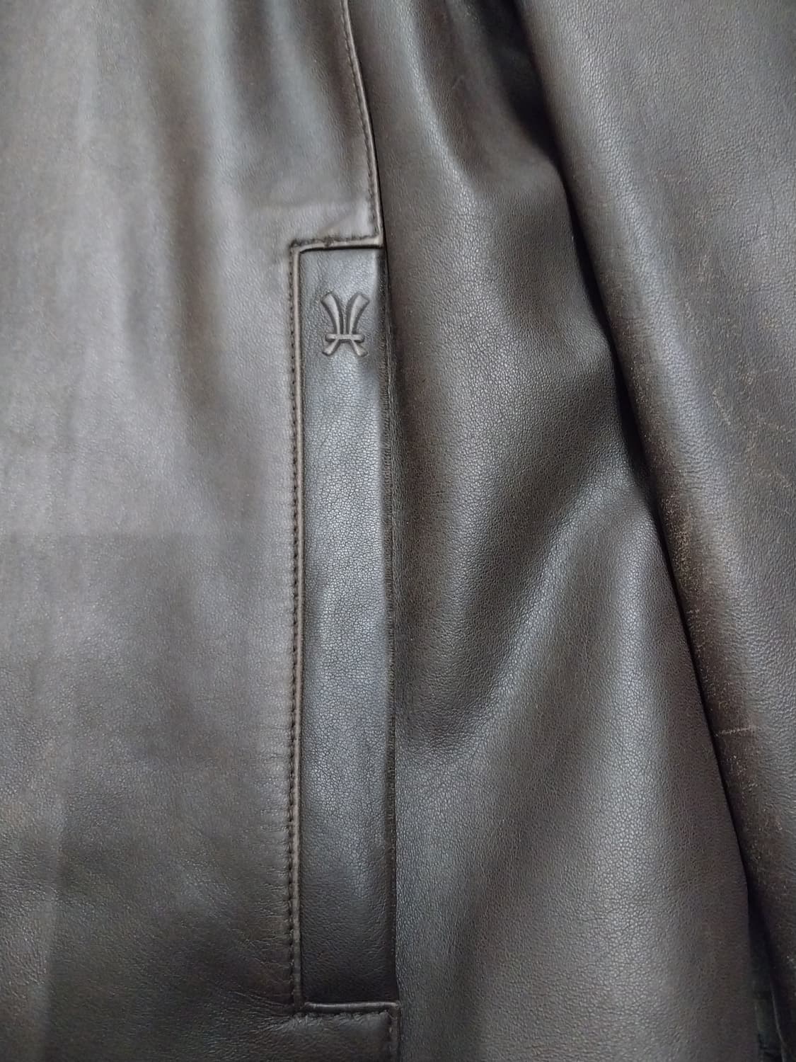 제일모직 브라운 양가죽자켓 (내피토끼털) (내피분리됨) 95 상품이미지2