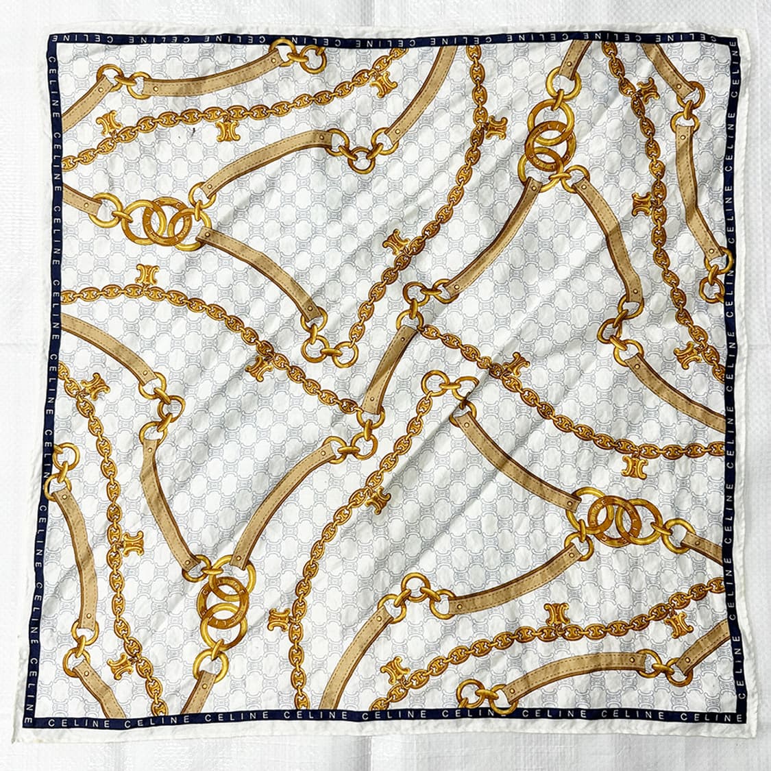 셀린느 로고 플레이 그래픽 패턴드 쁘띠 스카프 손수건 미사용급 정품 상품이미지1