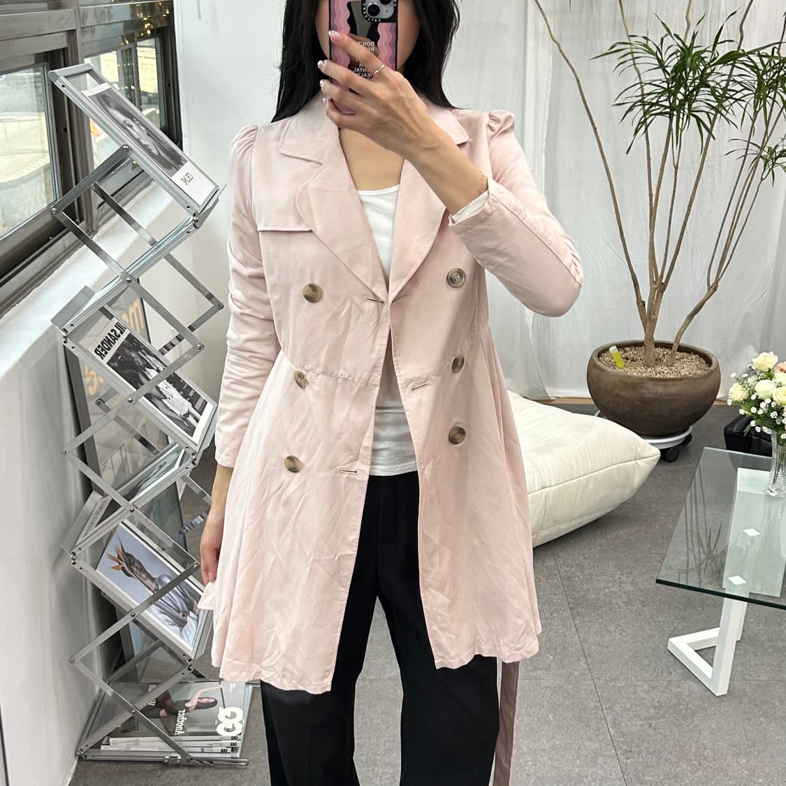 earth 핑크 트런치코치 상품이미지2