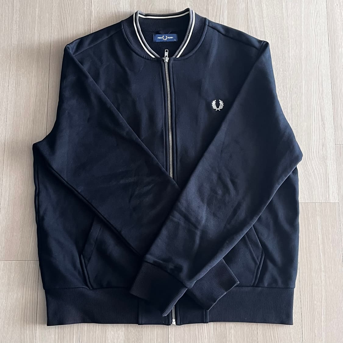 프레드페리 집업 집 스루 스웨트 셔츠 xl  (black) 상품이미지3