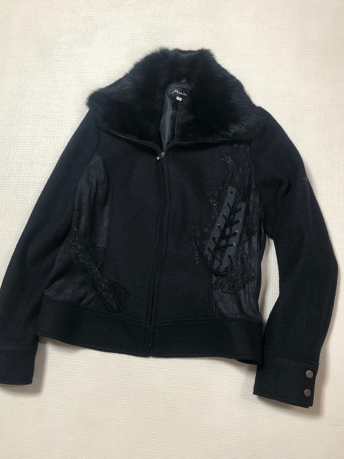 빈티지 블랙 울 레이스업 자켓 상품이미지10