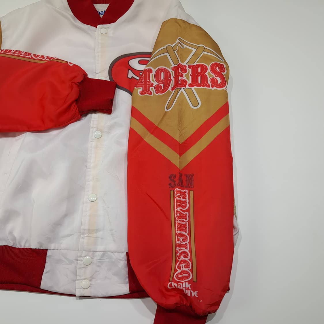 CL303 L 초크라인 90s 미국판 폴리 화이트레드골드 자켓 상품이미지7