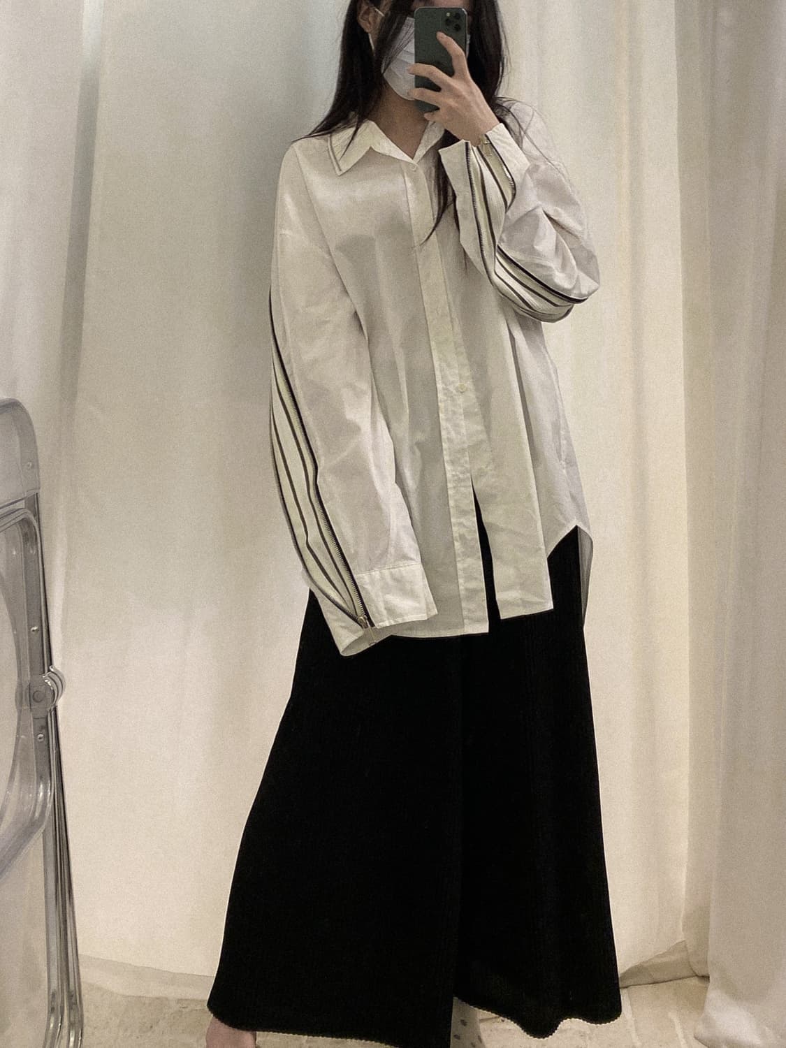 19FW 한섬 시스템 지퍼 디테일 오버핏 셔츠 100 상품이미지4