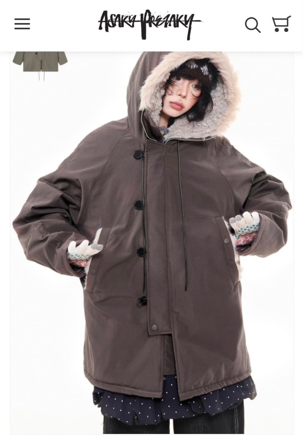 아사키 프레자키 야상 브라운(m) 상품이미지1