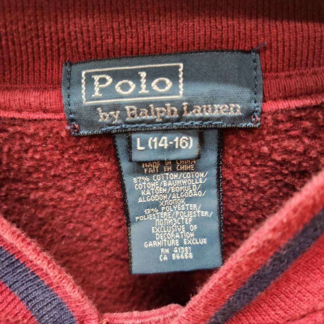 폴로랄프로렌 배색 빅포니 코튼 집업 L 상품이미지5