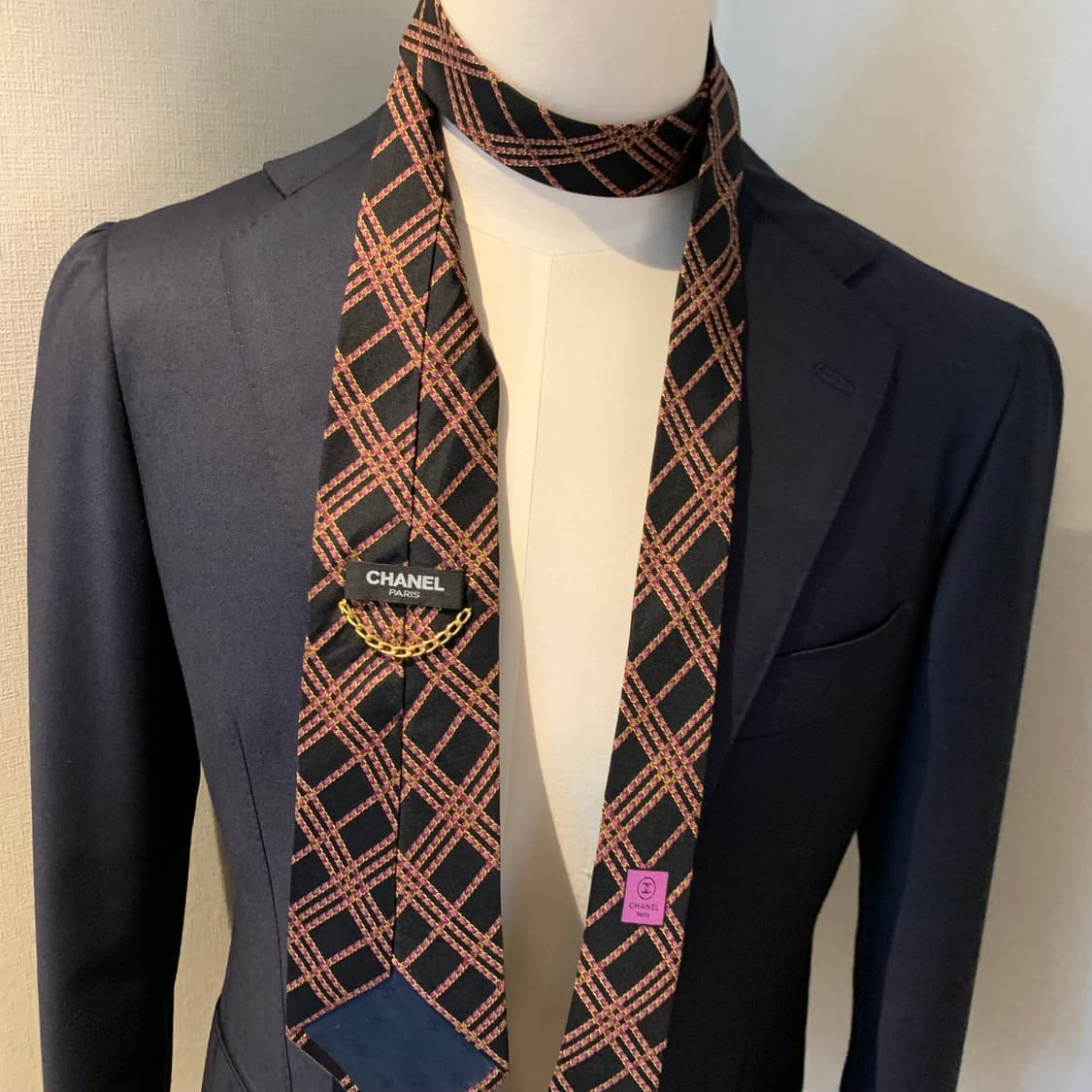 샤넬(CHANEL) 블랙 명품 이태리 100실크 명품넥타이 최상급 상품이미지2