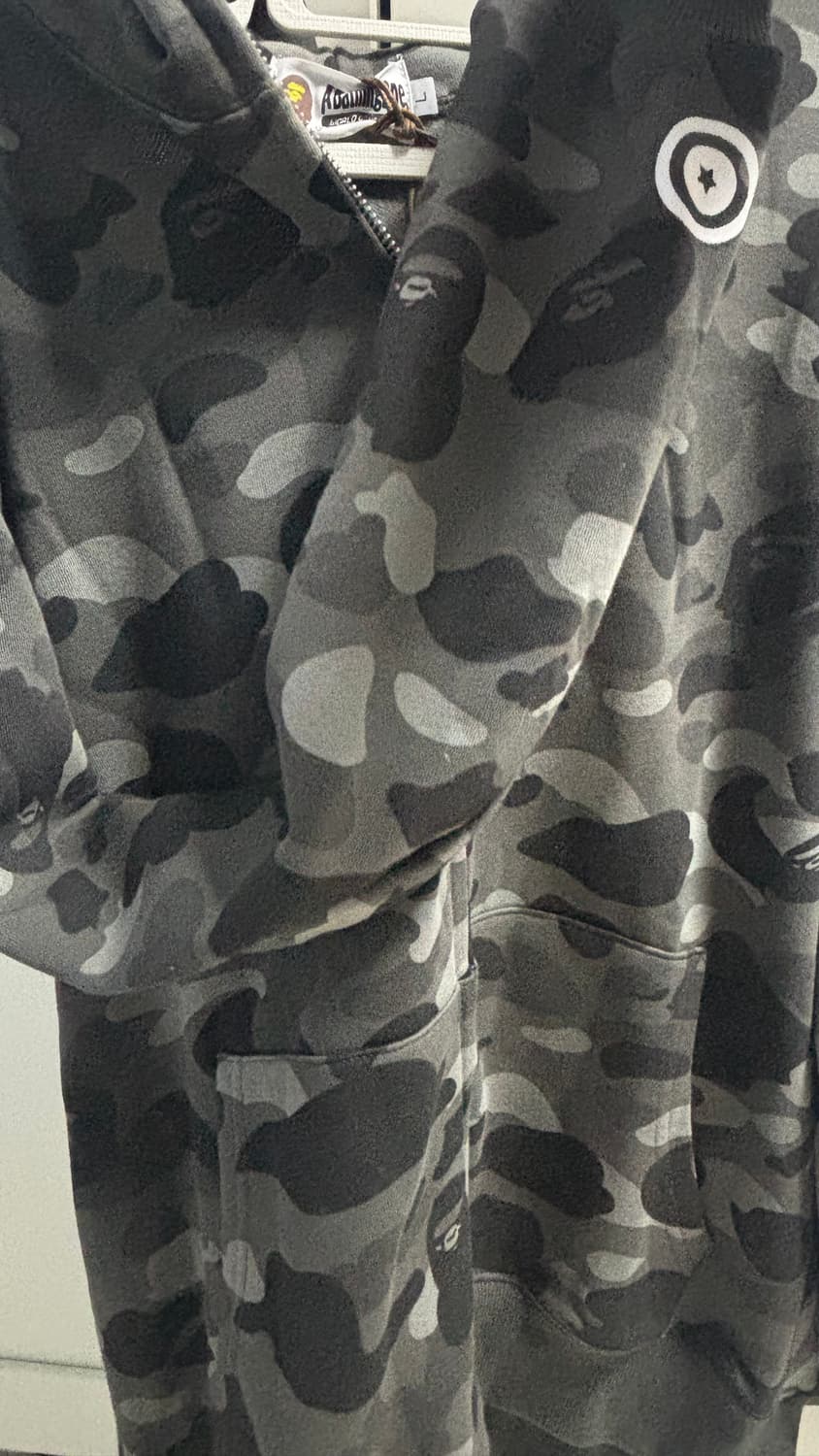 베이프 샤크 후드집업 그레이 L 상품이미지4