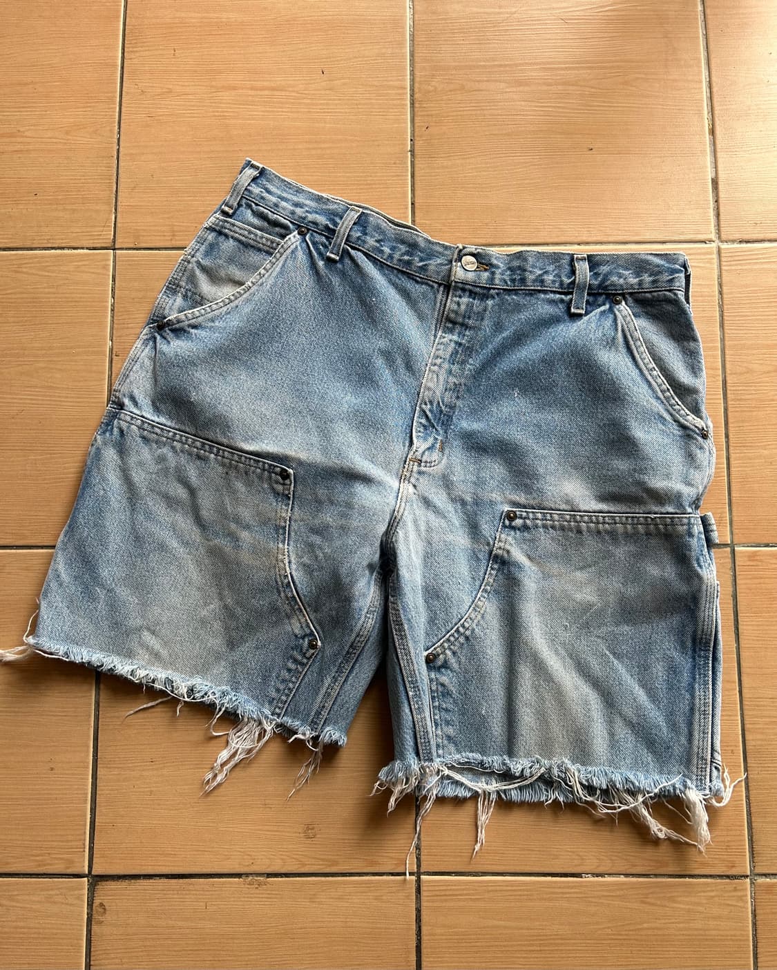 빈티지 칼하트 데님더블니 컷오프쇼츠 36in 상품이미지1
