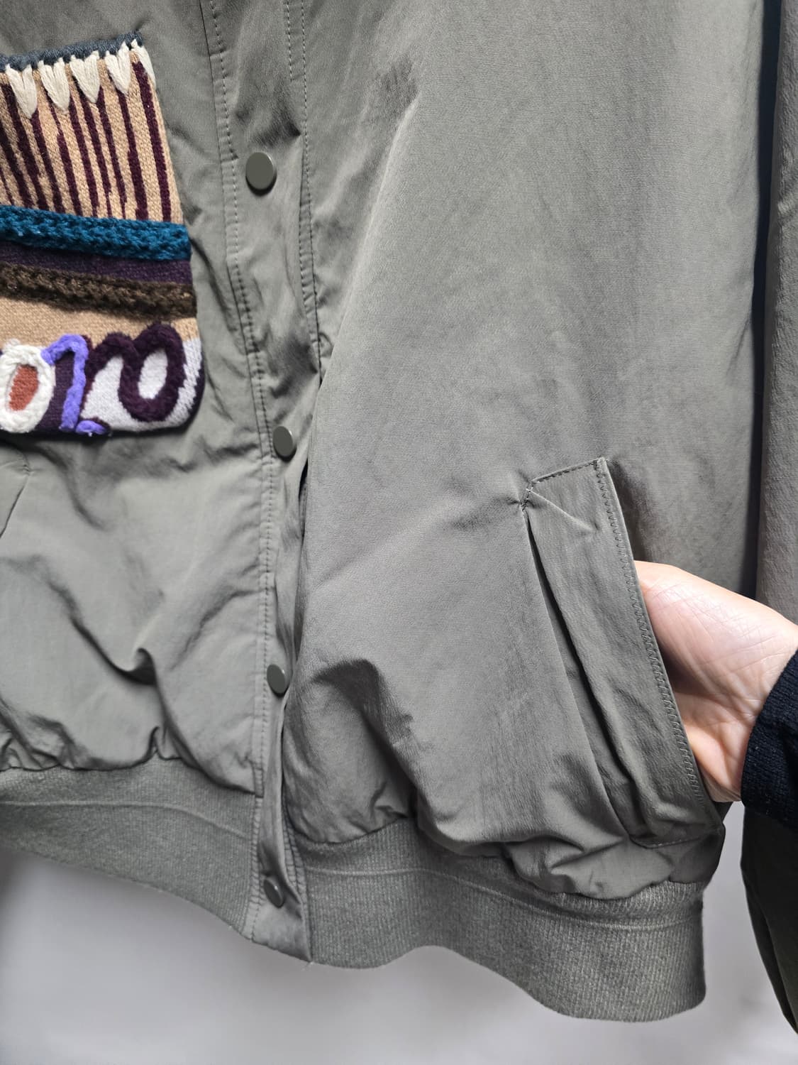 베네통 그린비 양모 뽀글이 후드 점퍼 42(55) 상품이미지6