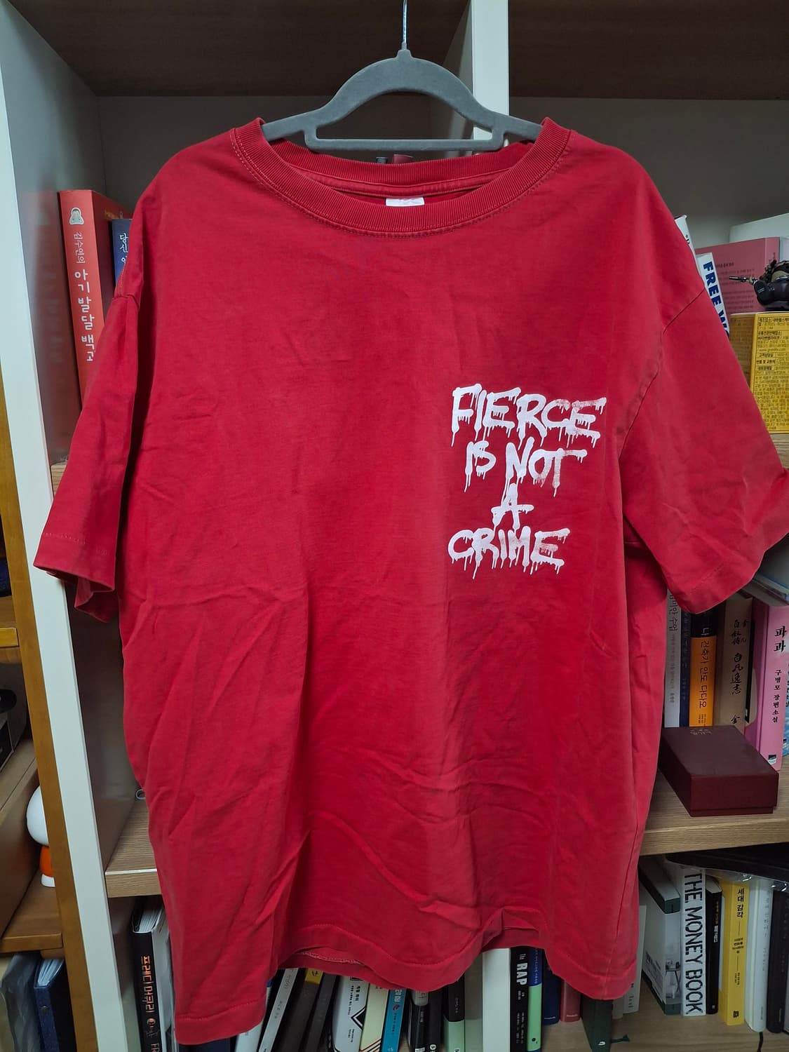 [M] 피어스 티셔츠 레드 상품이미지3