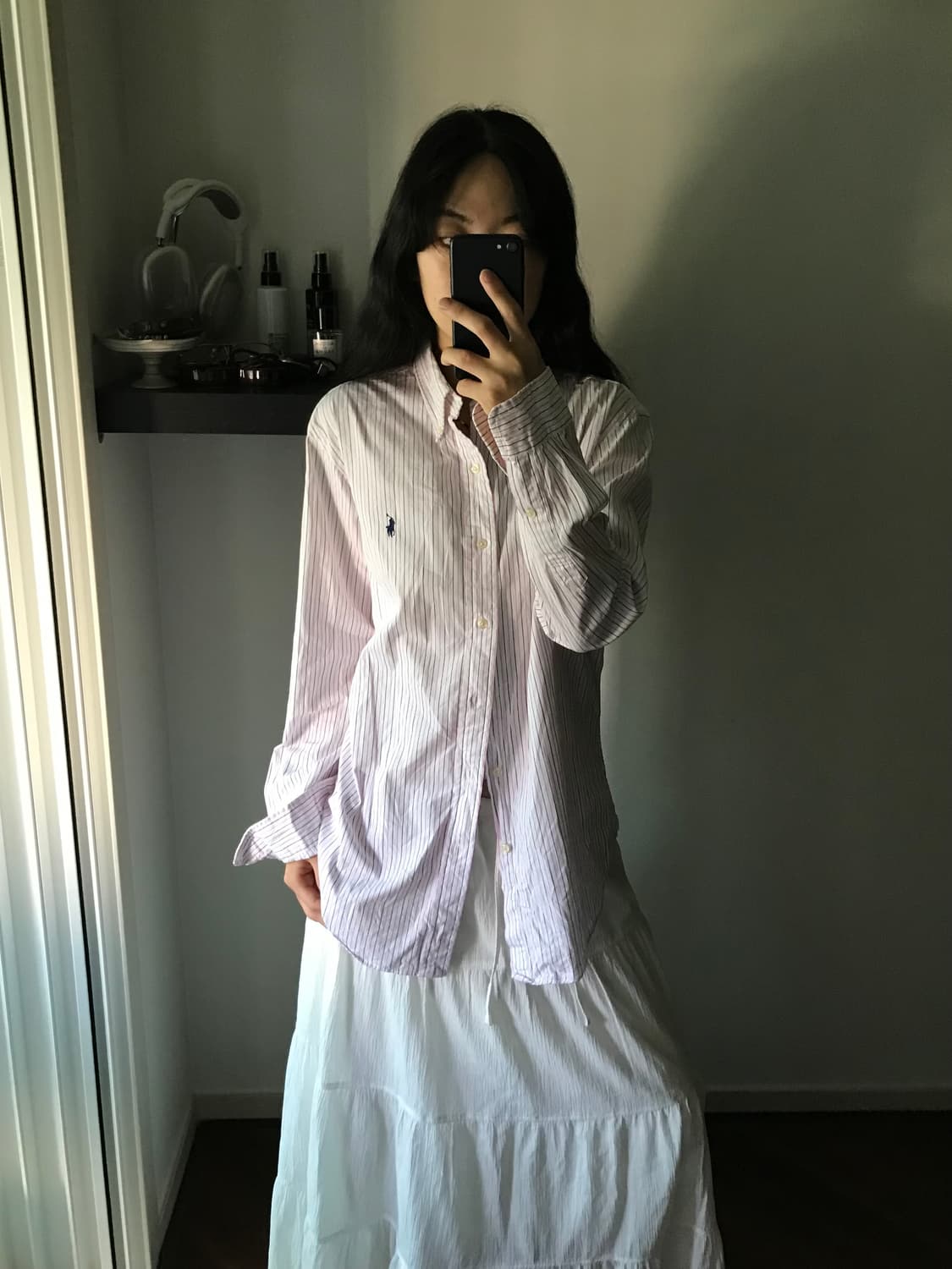 폴로 랄프로렌 포니 로고 핑크 스트라이프 셔츠 상품이미지2