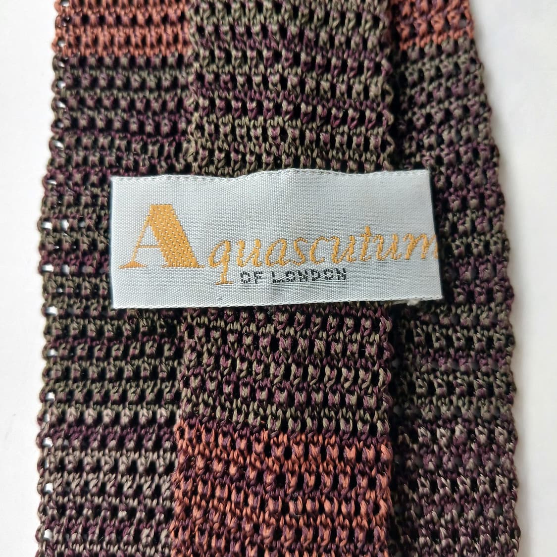 아쿠아스큐텀 실크 니트 브라운 넥타이 8.2cm A+등급 E1187
 상품이미지9