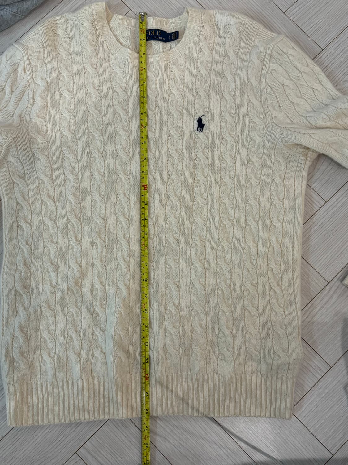 폴로 케이블니트 아이보리 라지 상품이미지8