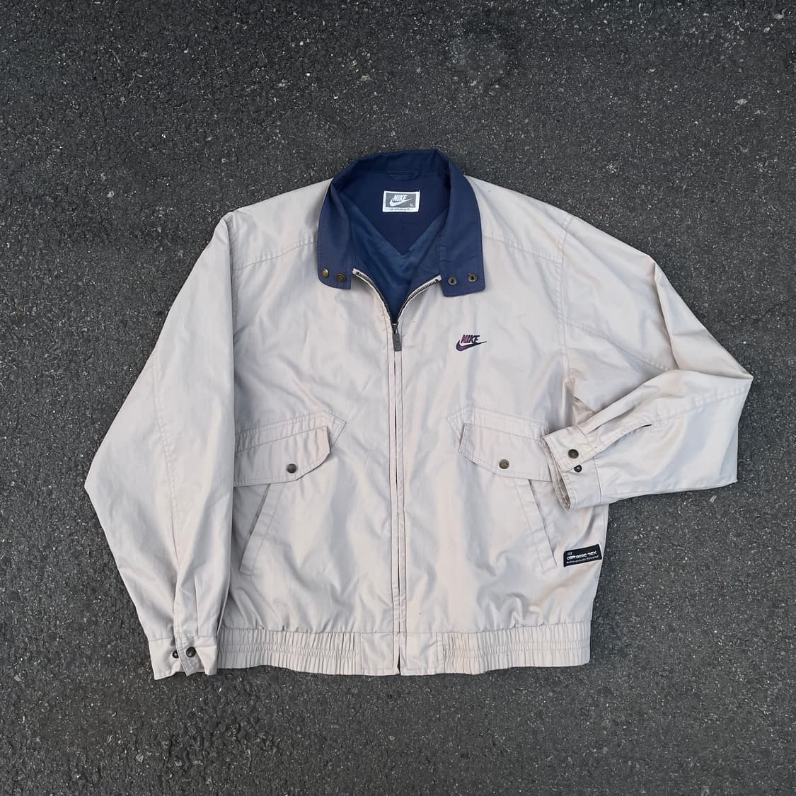 90s 삼나스포츠 나이키 아이보리 봄버자켓 블루종 올드스쿨 트랙자켓 XL 상품이미지1