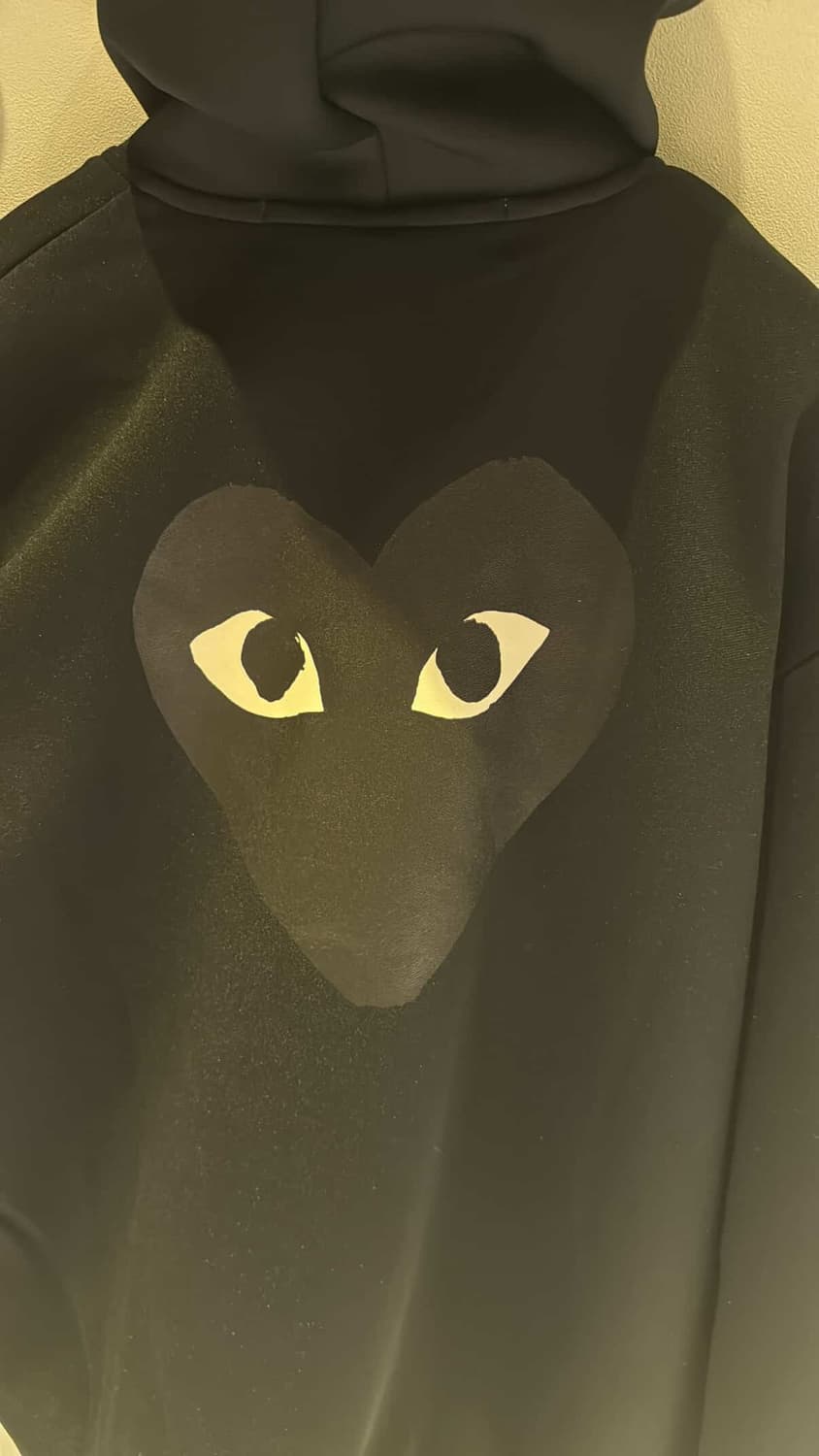 꼼데가르송 빅 블랙 하트 프린트 후드 집업 블랙 상품이미지2