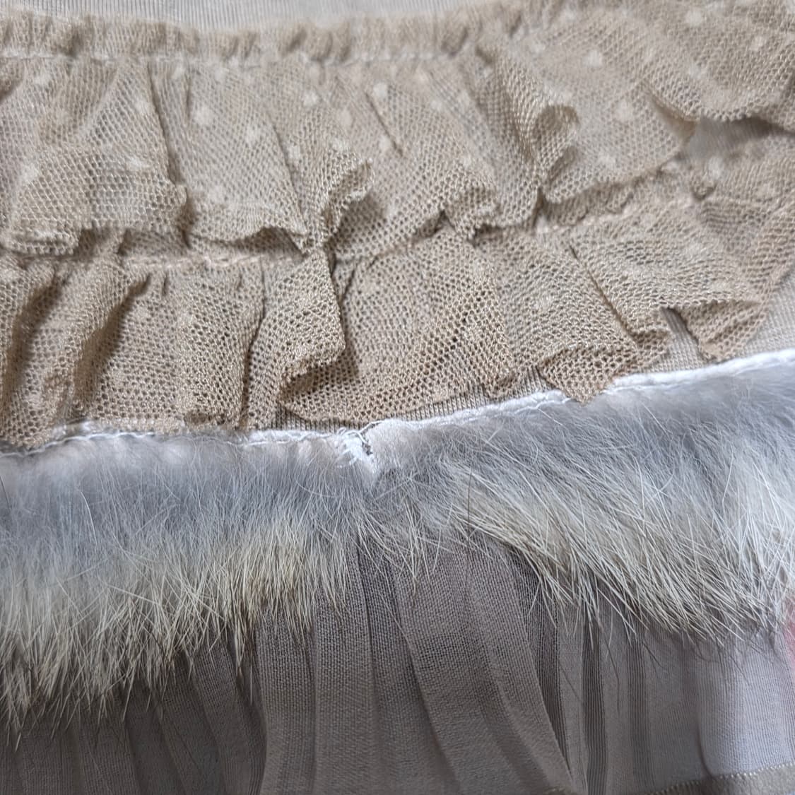 그런지 페어리 래빗 퍼 나시 Fur Sleeveless 가디건 세트 상품이미지5