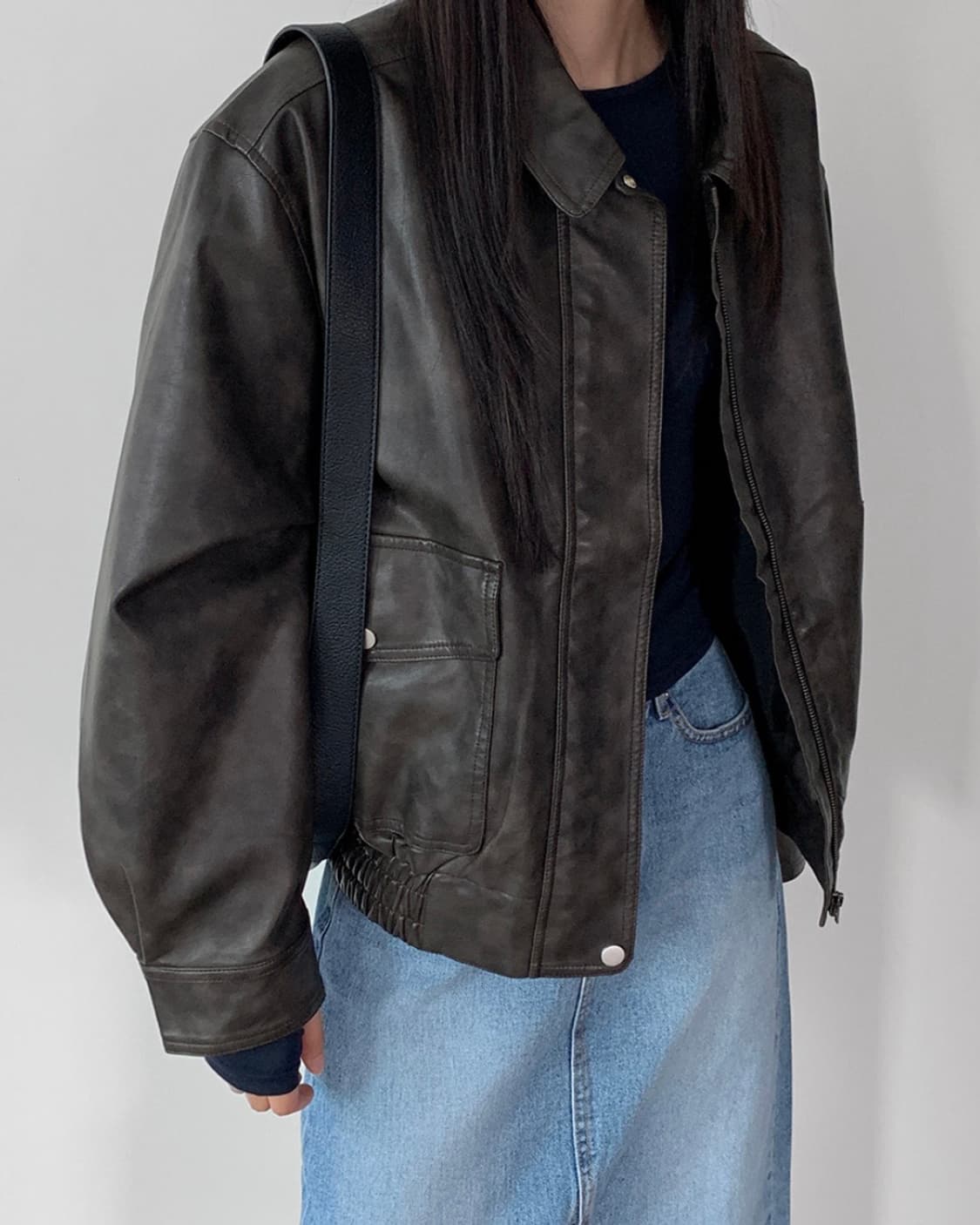 [매니크] 세크 레더 자켓 상품이미지2