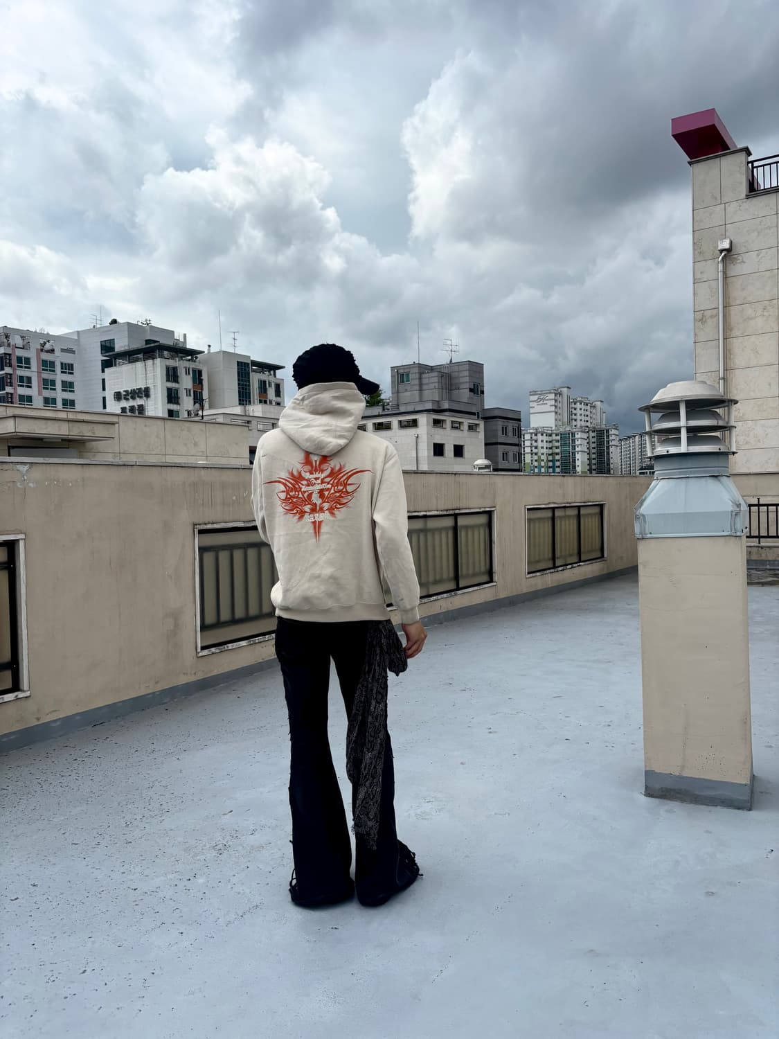 “Karma” Tribal&Cross Print Beige Hoo 상품이미지9