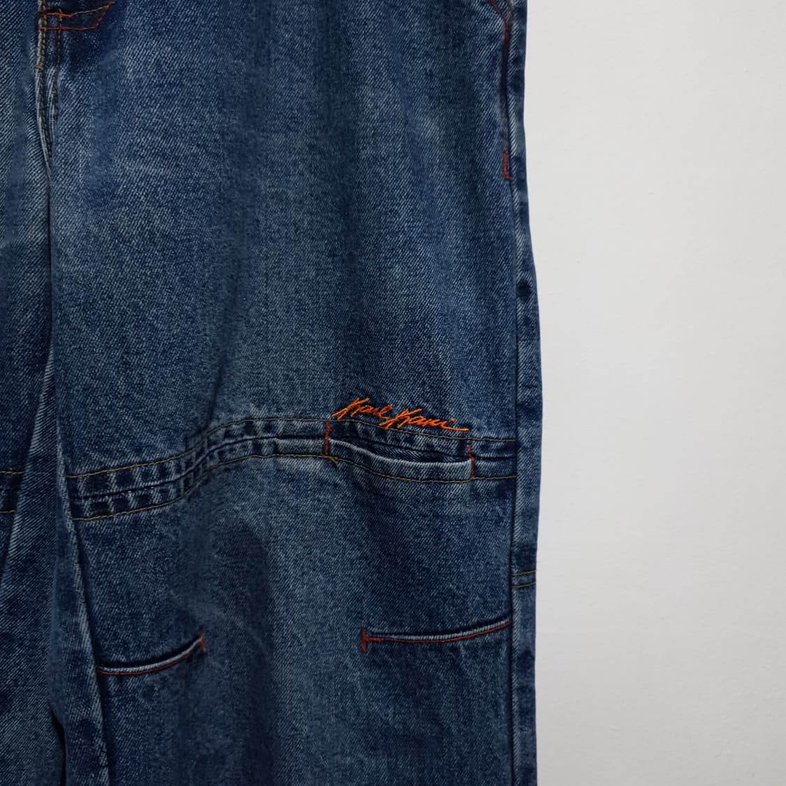 칼카니 카펜터 더블니 올드스쿨 Y2K 힙합 와이드 데님 팬츠 청바지 상품이미지3