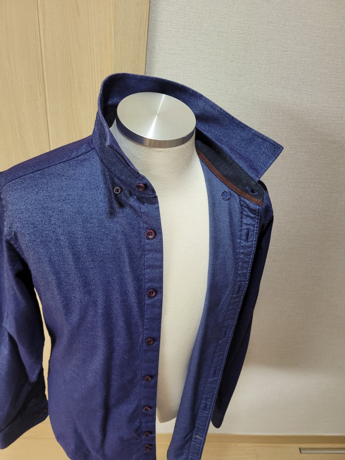 맨스타 Manstar 남자 드레스셔츠 100 블루네이비 상품이미지6