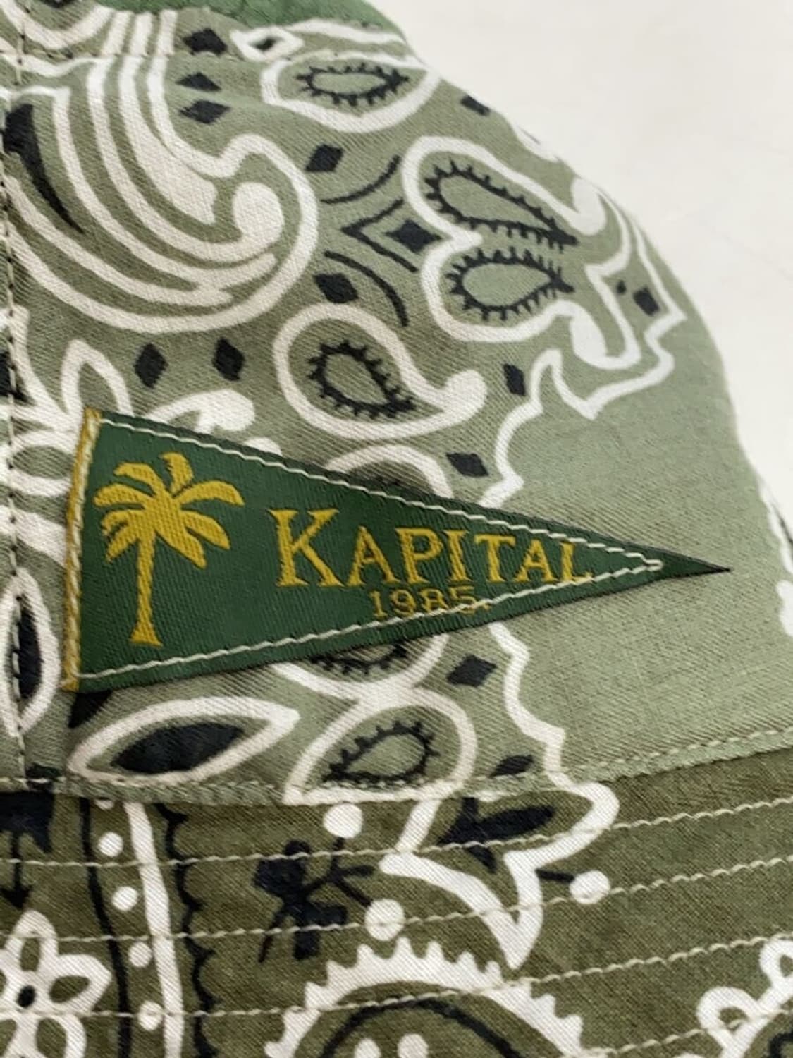 캐피탈 반다나 패치워크 버킷햇 롱 브림 카키 상품이미지5