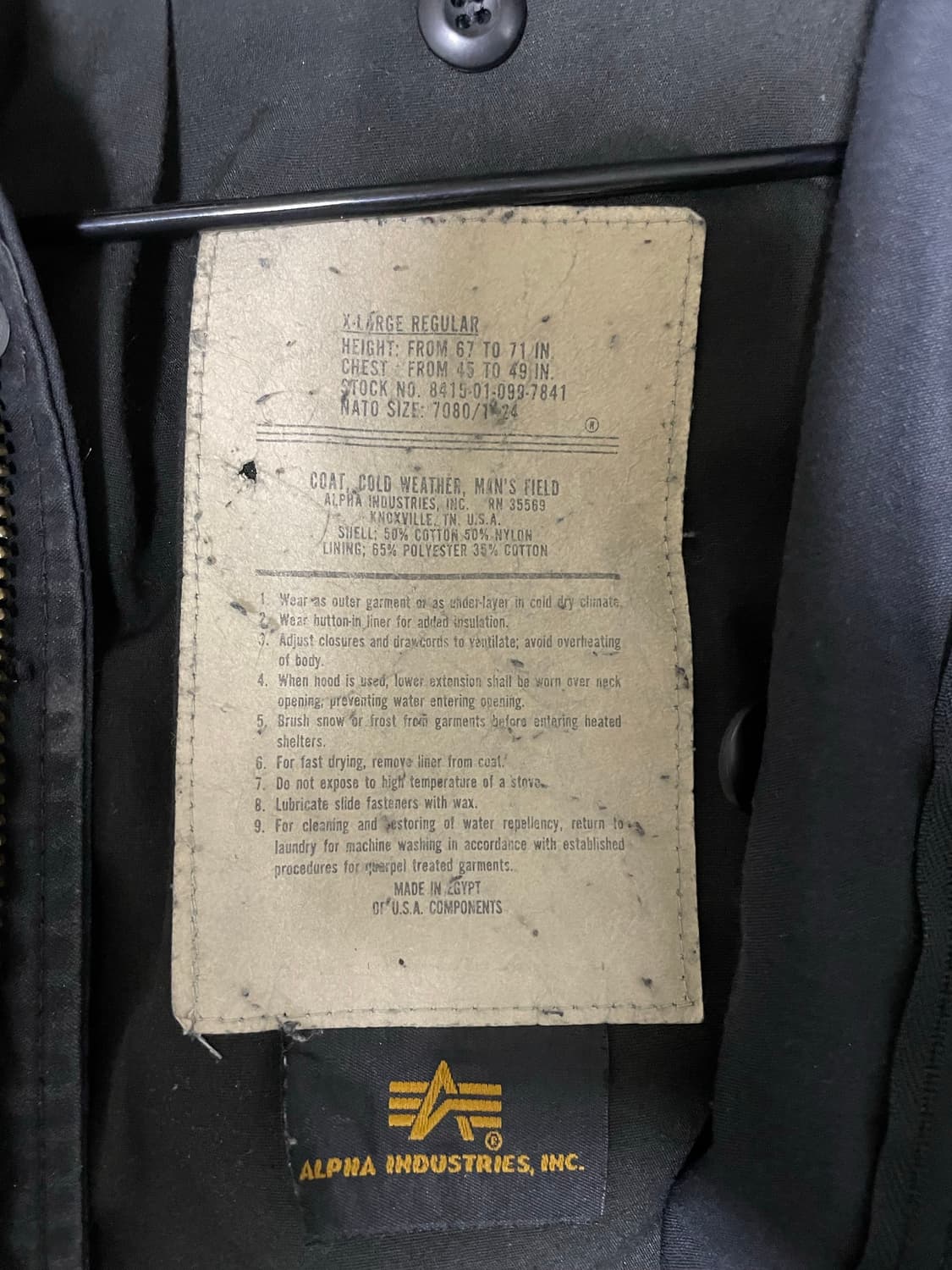 waxed black distressed m65 field jacket 상품이미지3