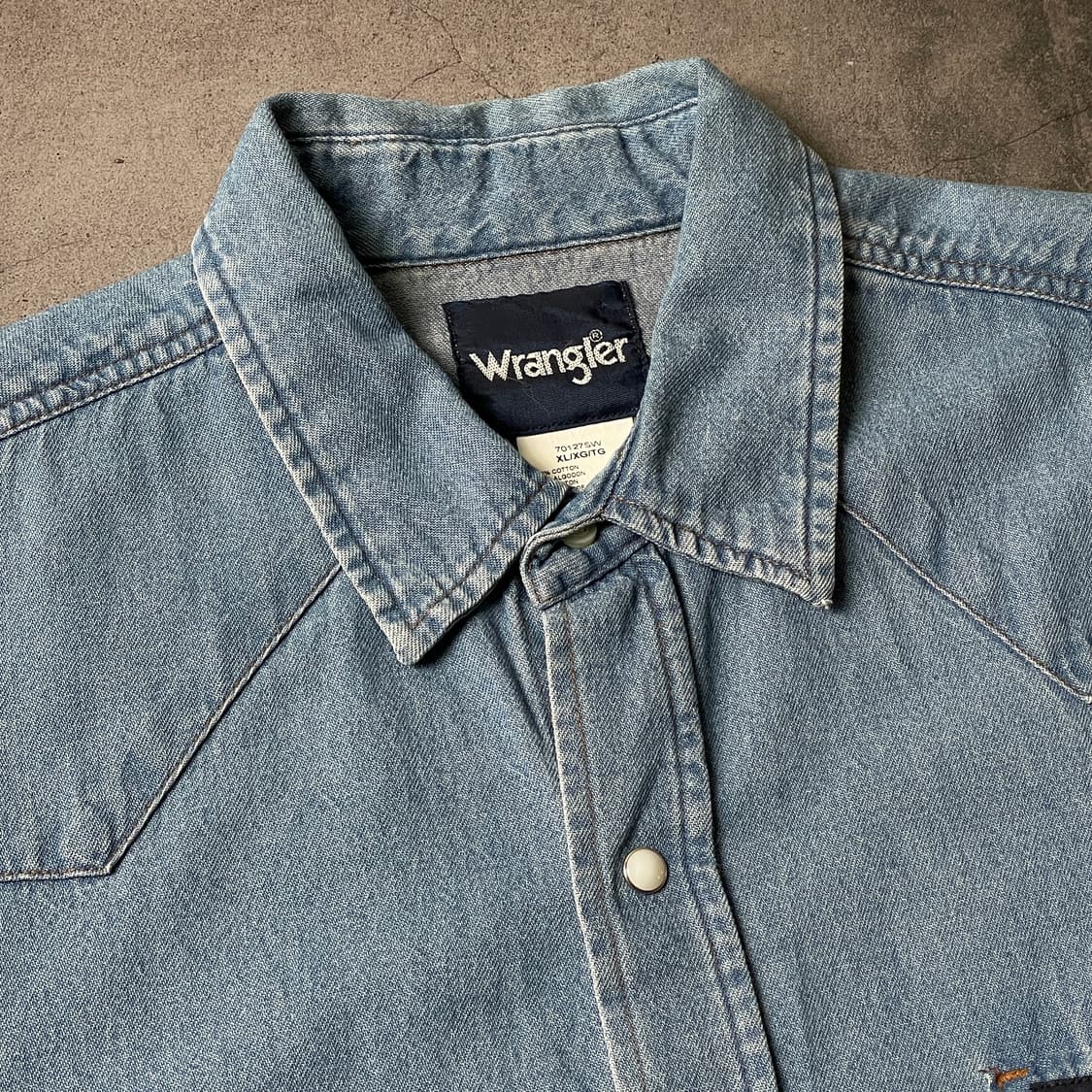 WRANGLER 랭글러 빈티지 웨스턴 데님 코튼 셔츠 A00501 상품이미지2